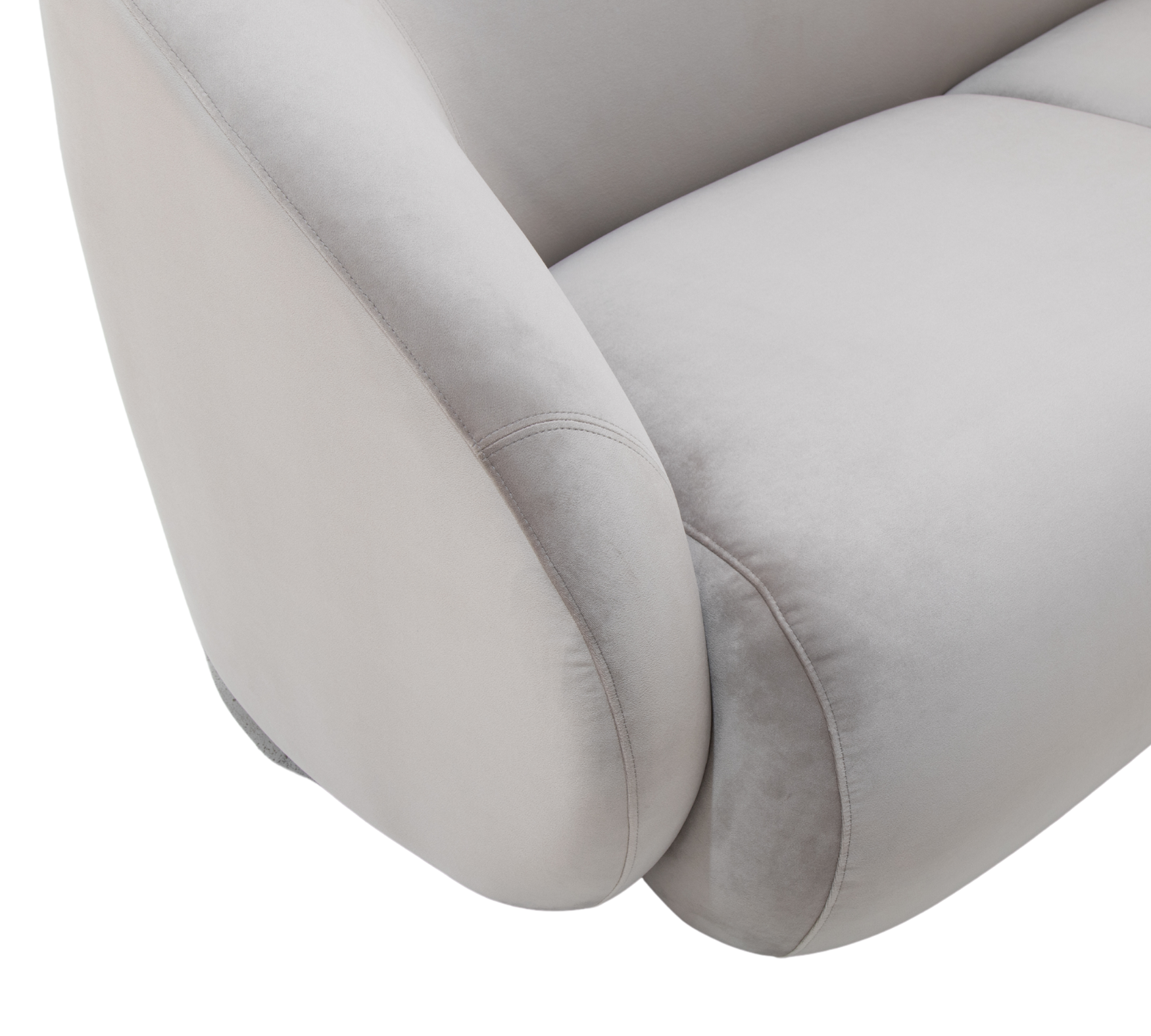 Blanca Sofa 2-Sitzer Samt Warm Grey