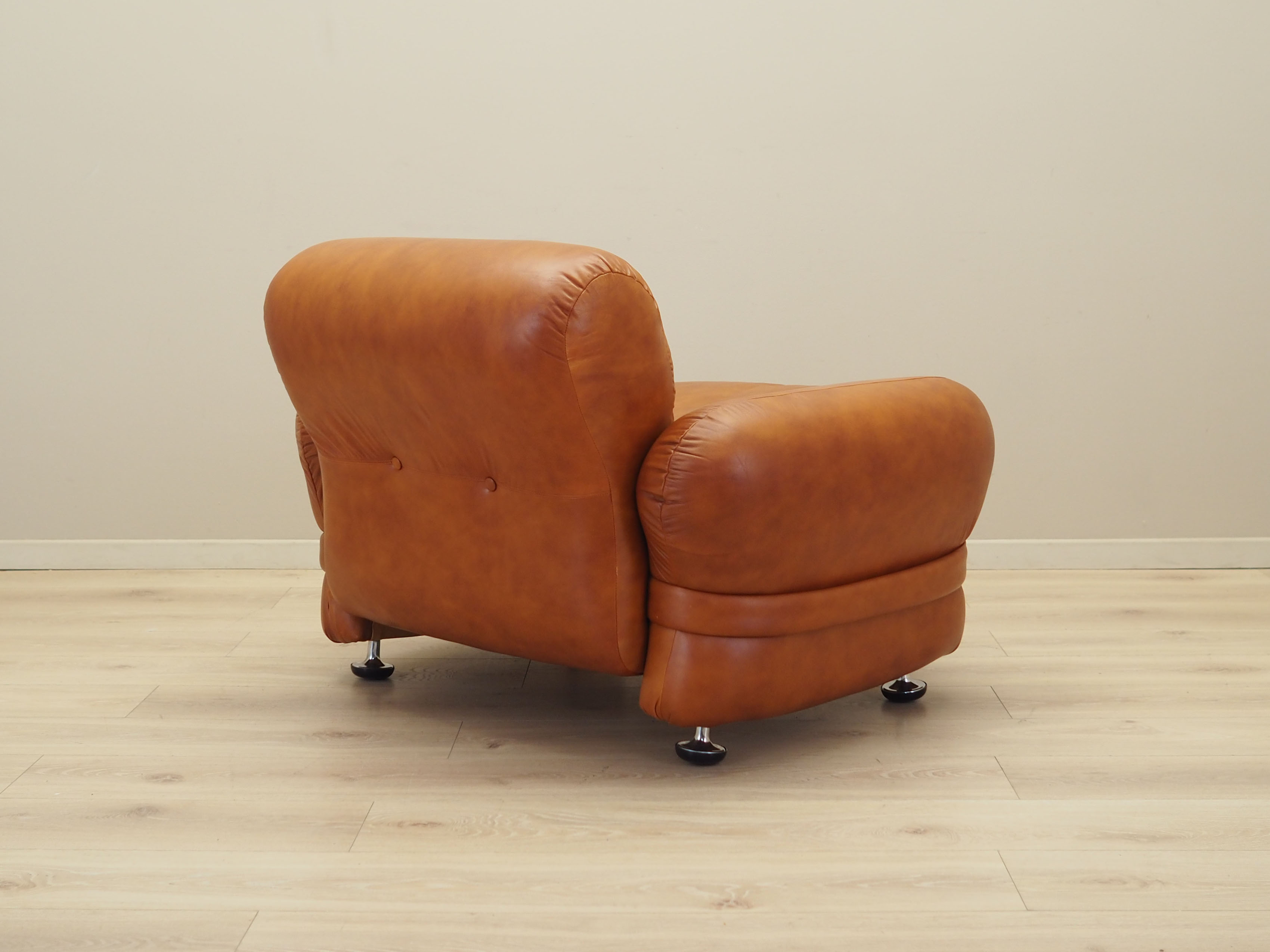 Sessel Leder Braun 1970er Jahre