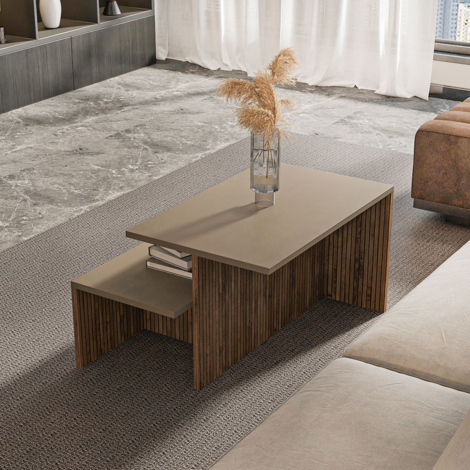 Twins Couchtisch Taupe