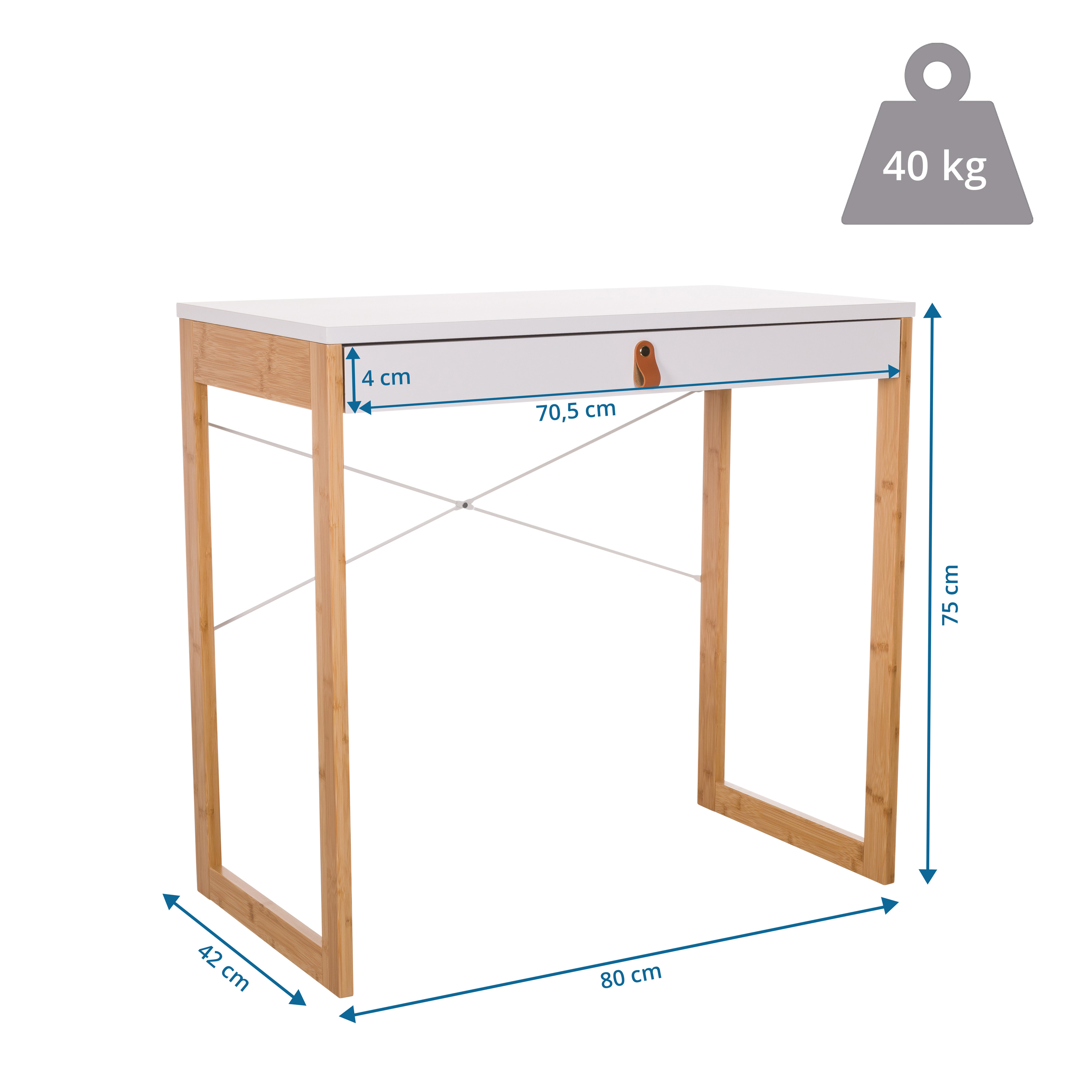 TAROLO II Schreibtisch Holz Weiß