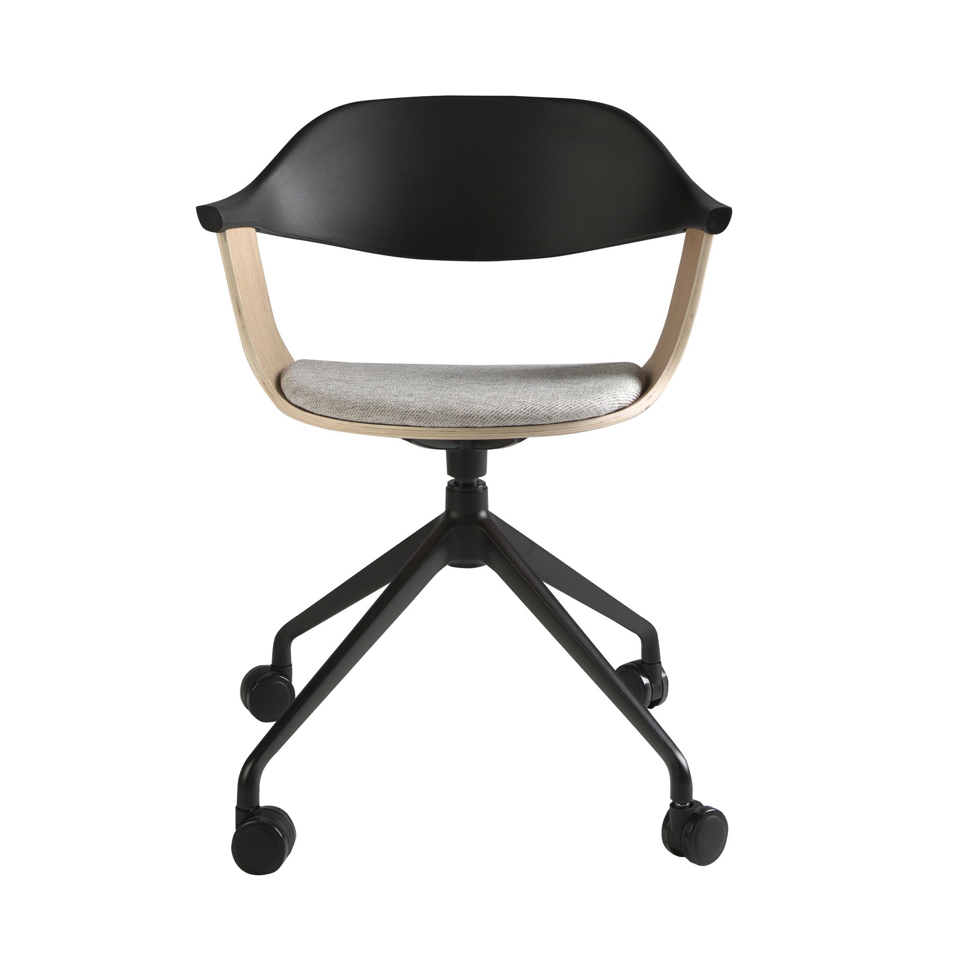 Office chair swivel oak veneer grey