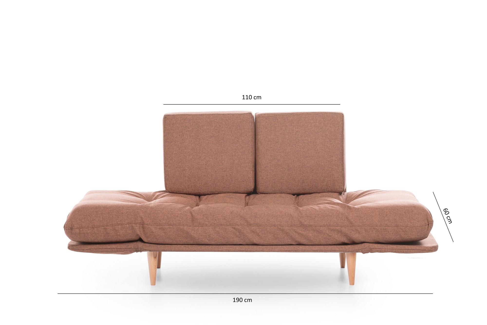 Nina Daybed Schlafsofa 3-Sitzer Hellbraun