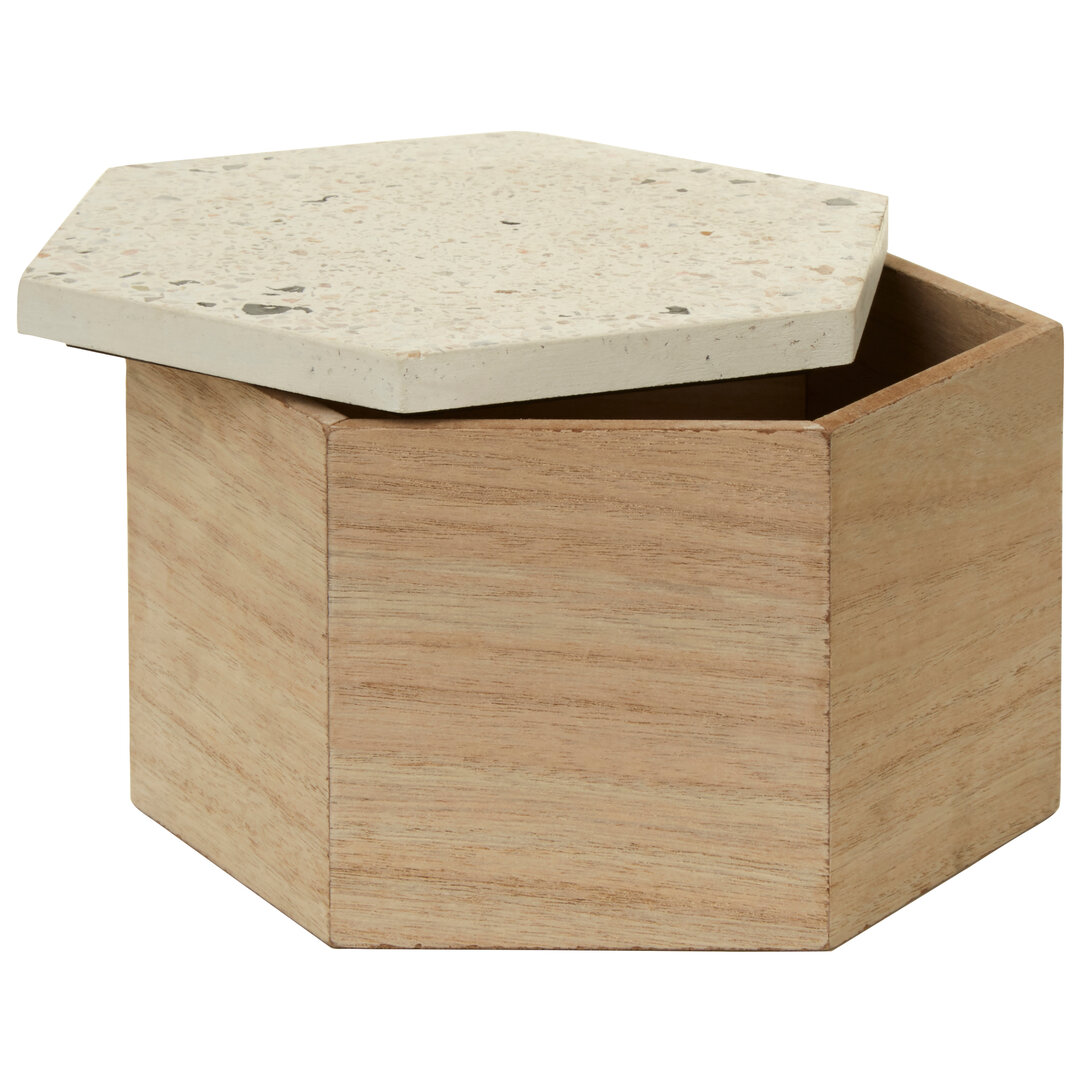 Mimo Large Terrazzo Jewelry Box with Lid Natural