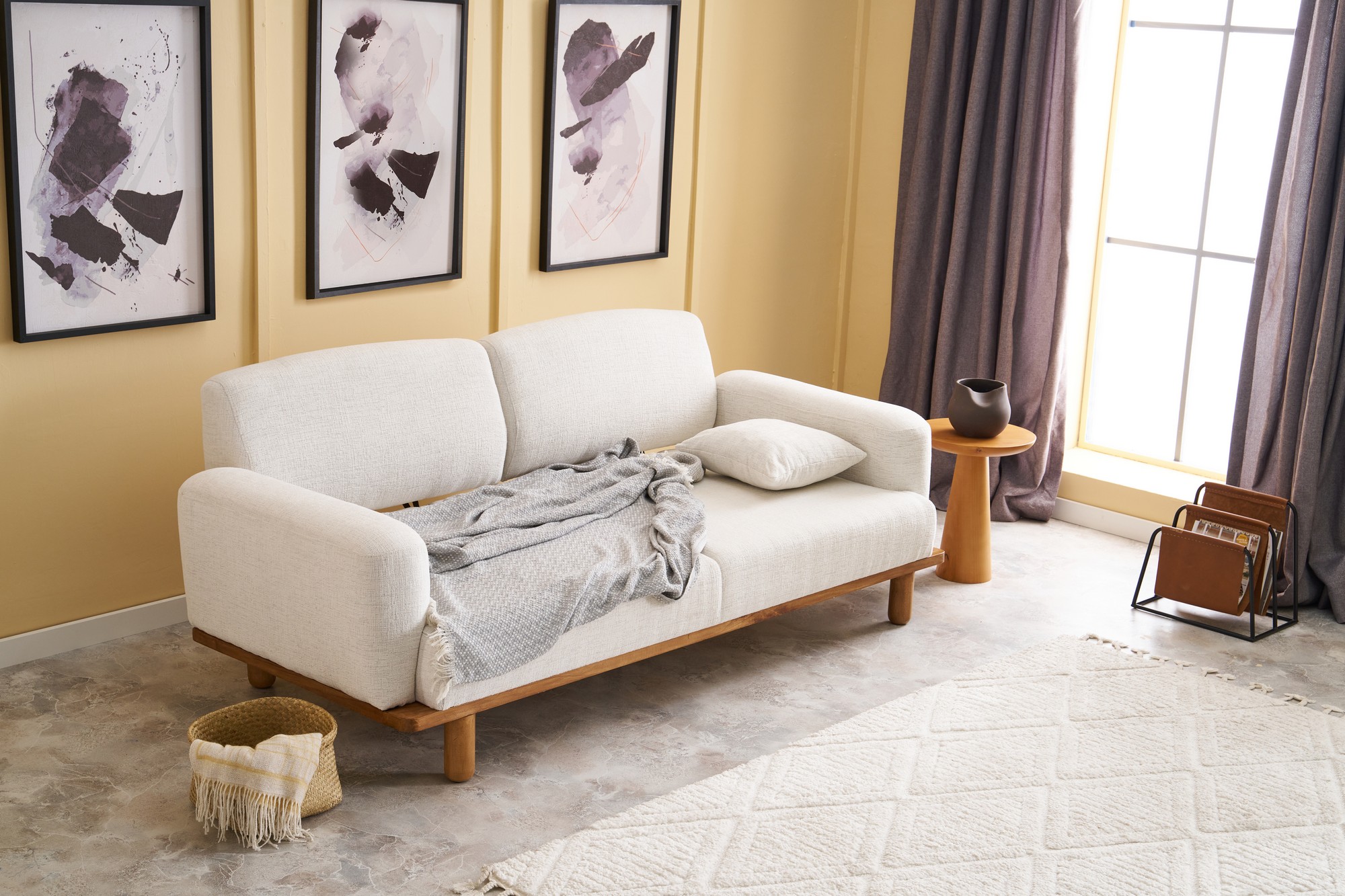 Rens Sofa 4-Sitzer Creme