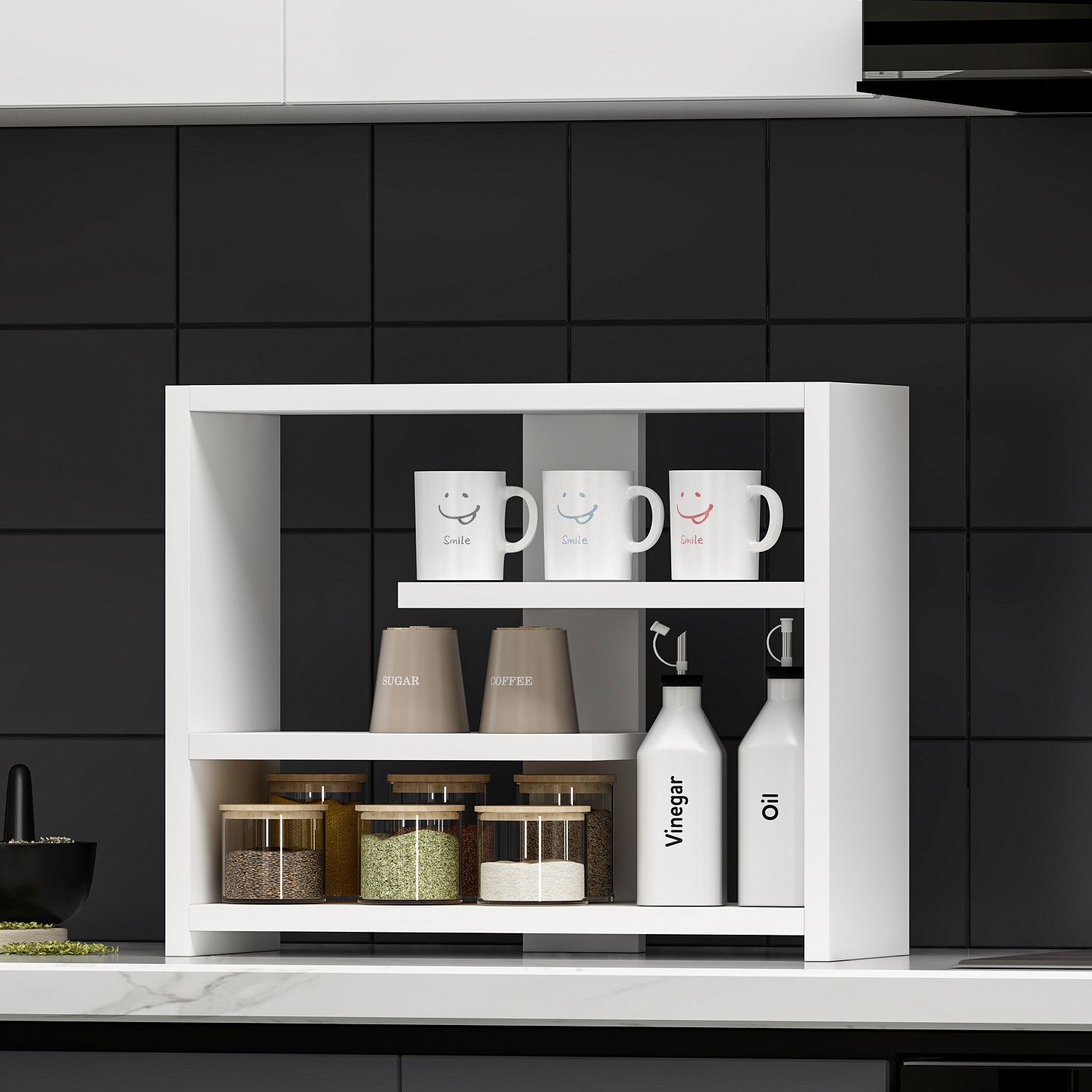 Gupse Wandregal Holzfurnier Weiß