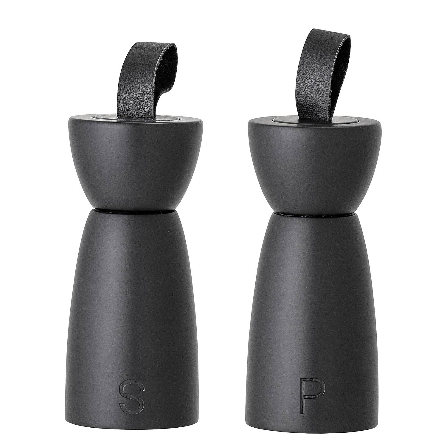 2x Salz & Pfeffermühle Hanif Massivholz Gummibaum Schwarz