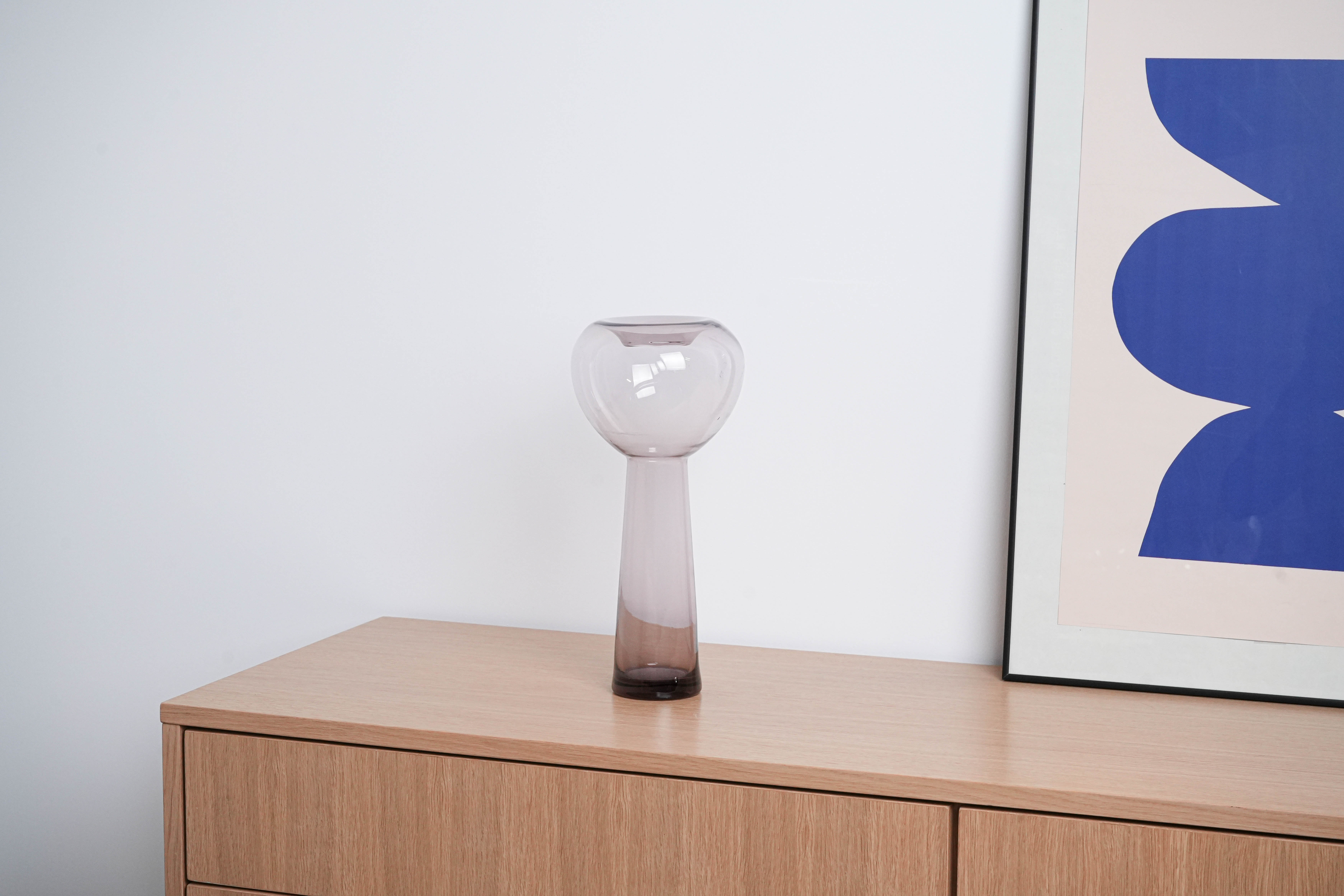 Glasvase Transparent 1970er Jahre