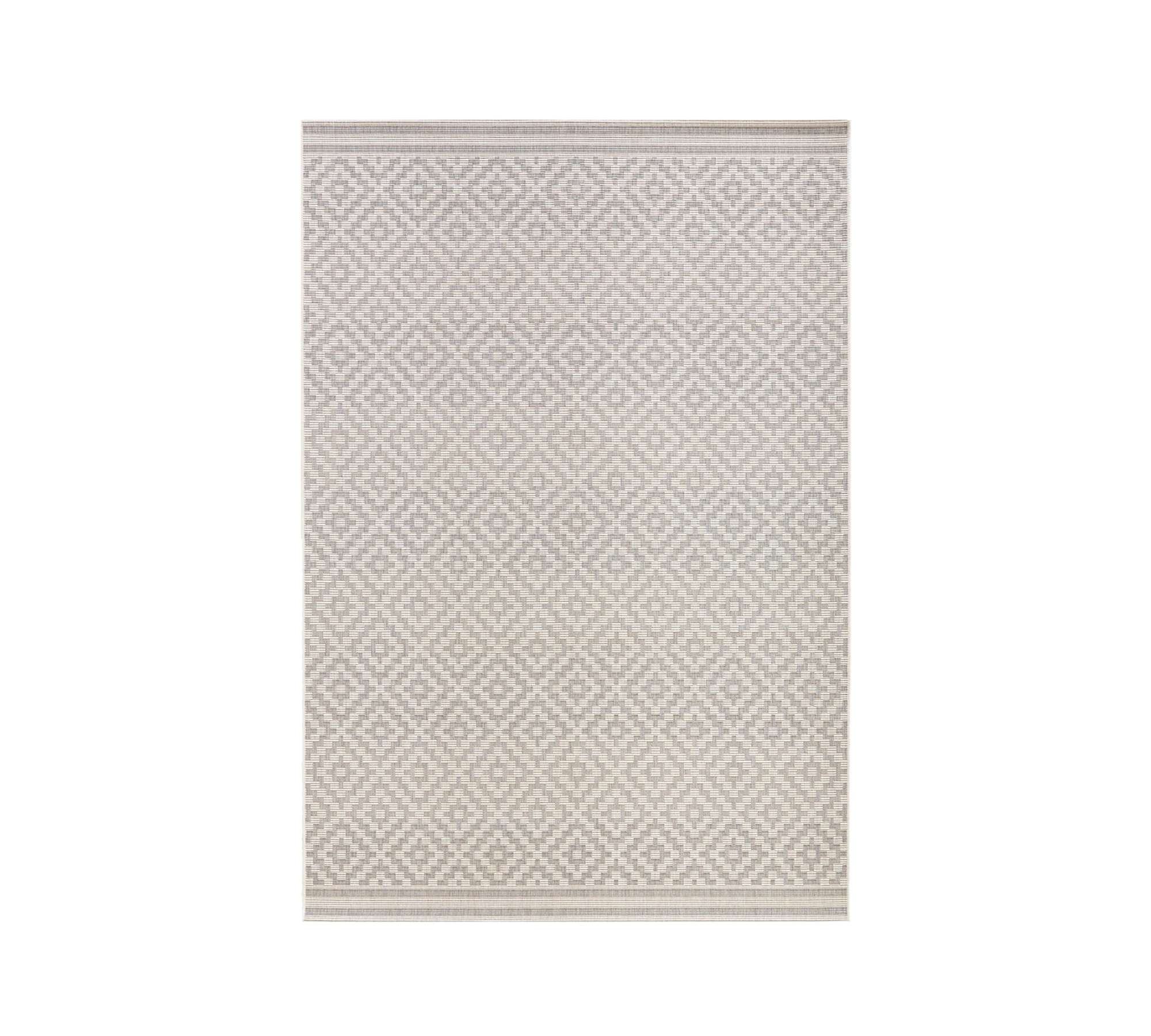 Indoor/Outdoor rug diamond synthetic fiber grey / white 80 x 150 cm