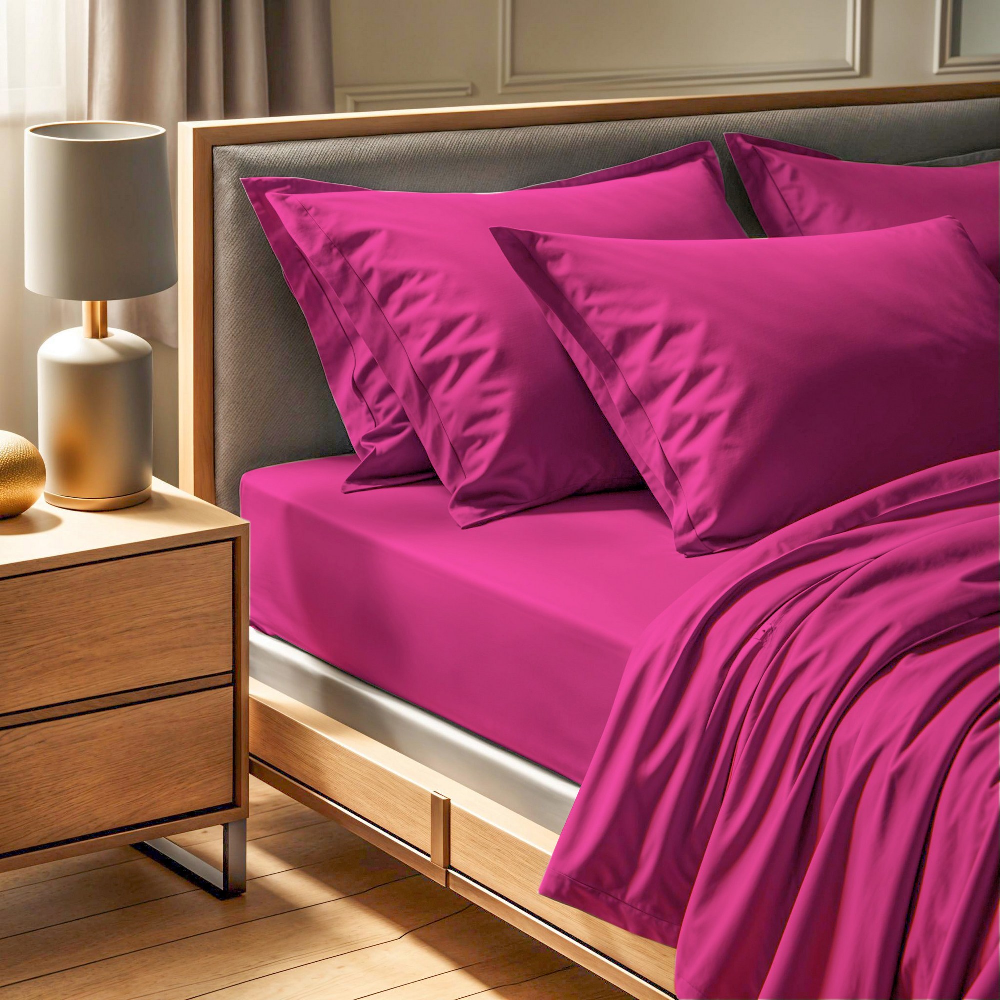 Fitted sheet cotton rose 100cm x 200cm