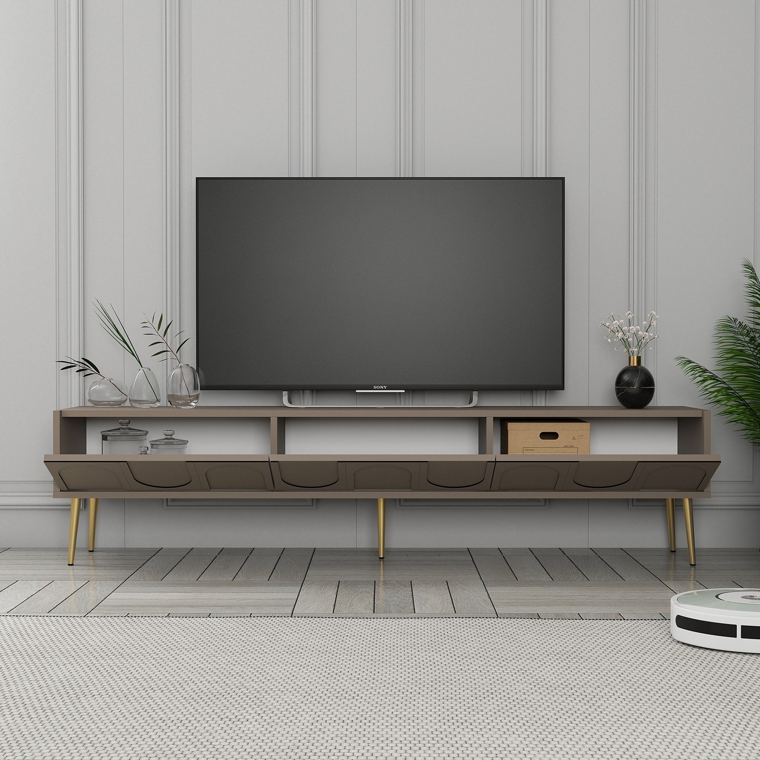 Lyon 43 TV Cabinet Wood Veneer Atlas Gold