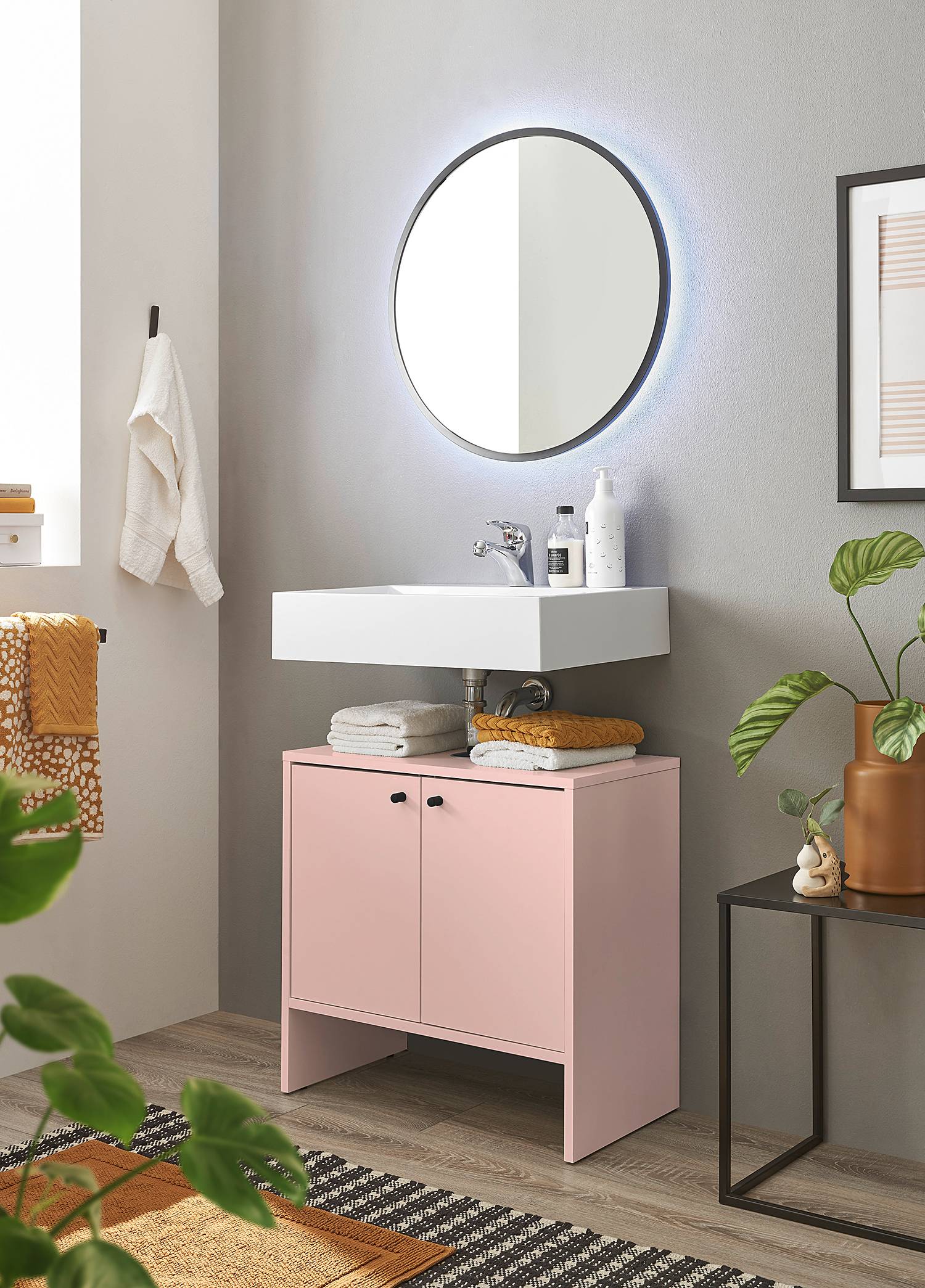 Stoshino Waschbeckenunterschrank  Hellrosa