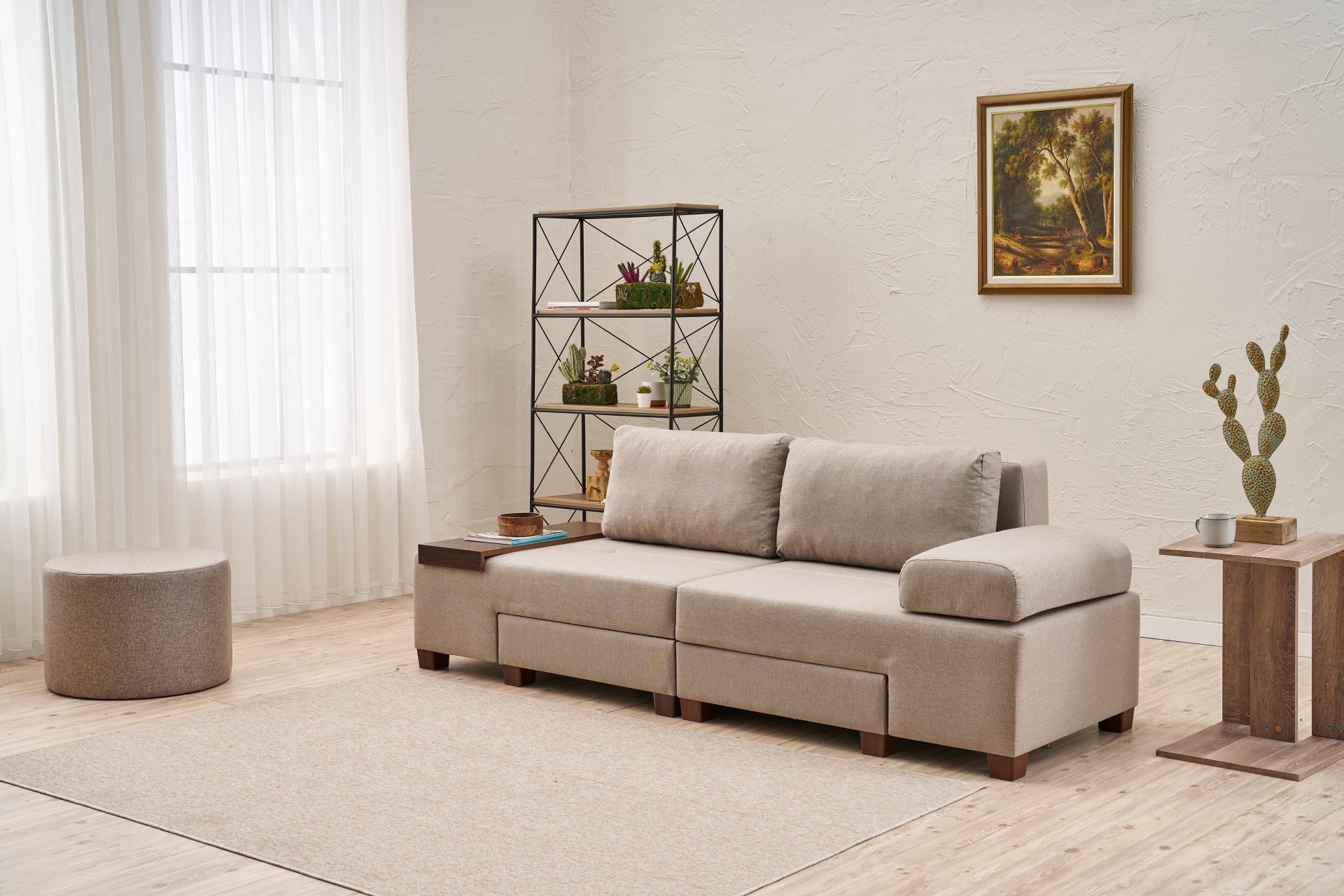 Perenna Sofa 3-Sitzer Leinen Creme