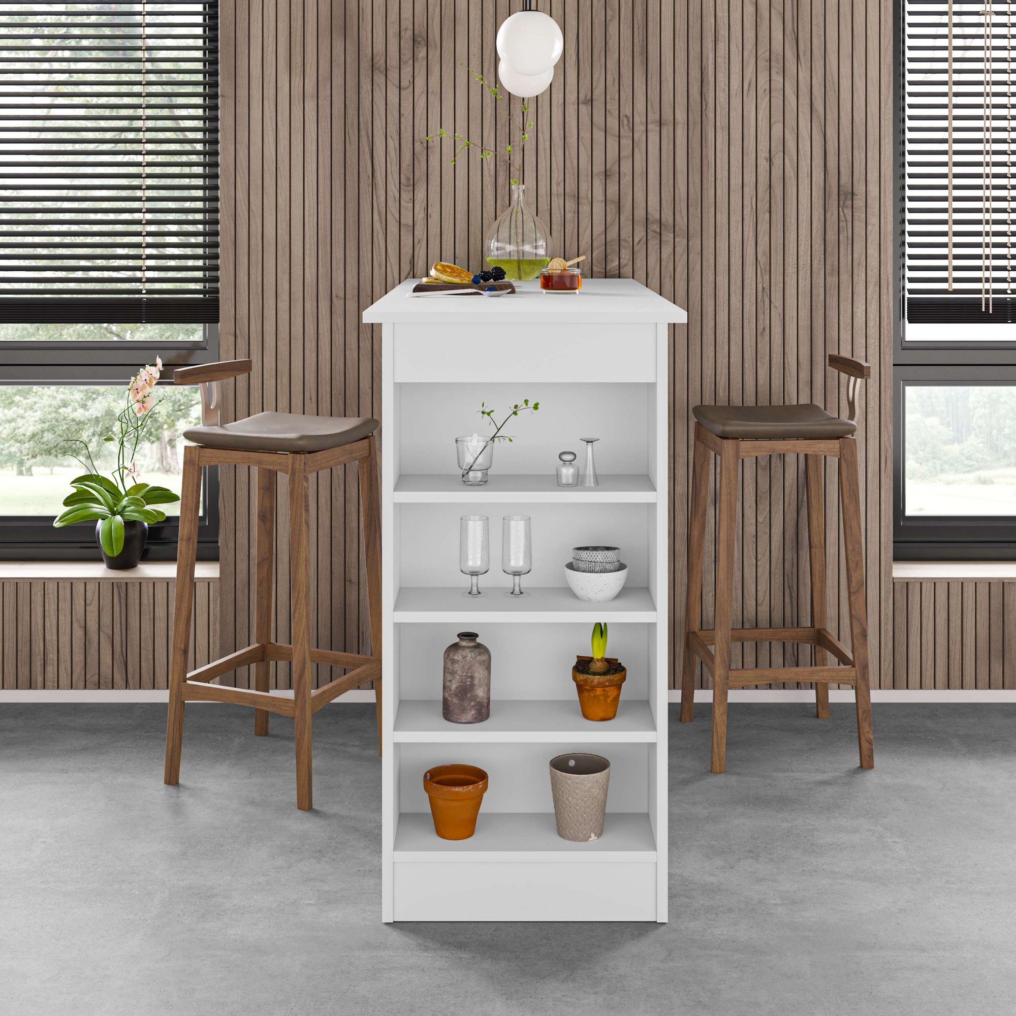 Swallow Bartisch Holzfurnier Weiß