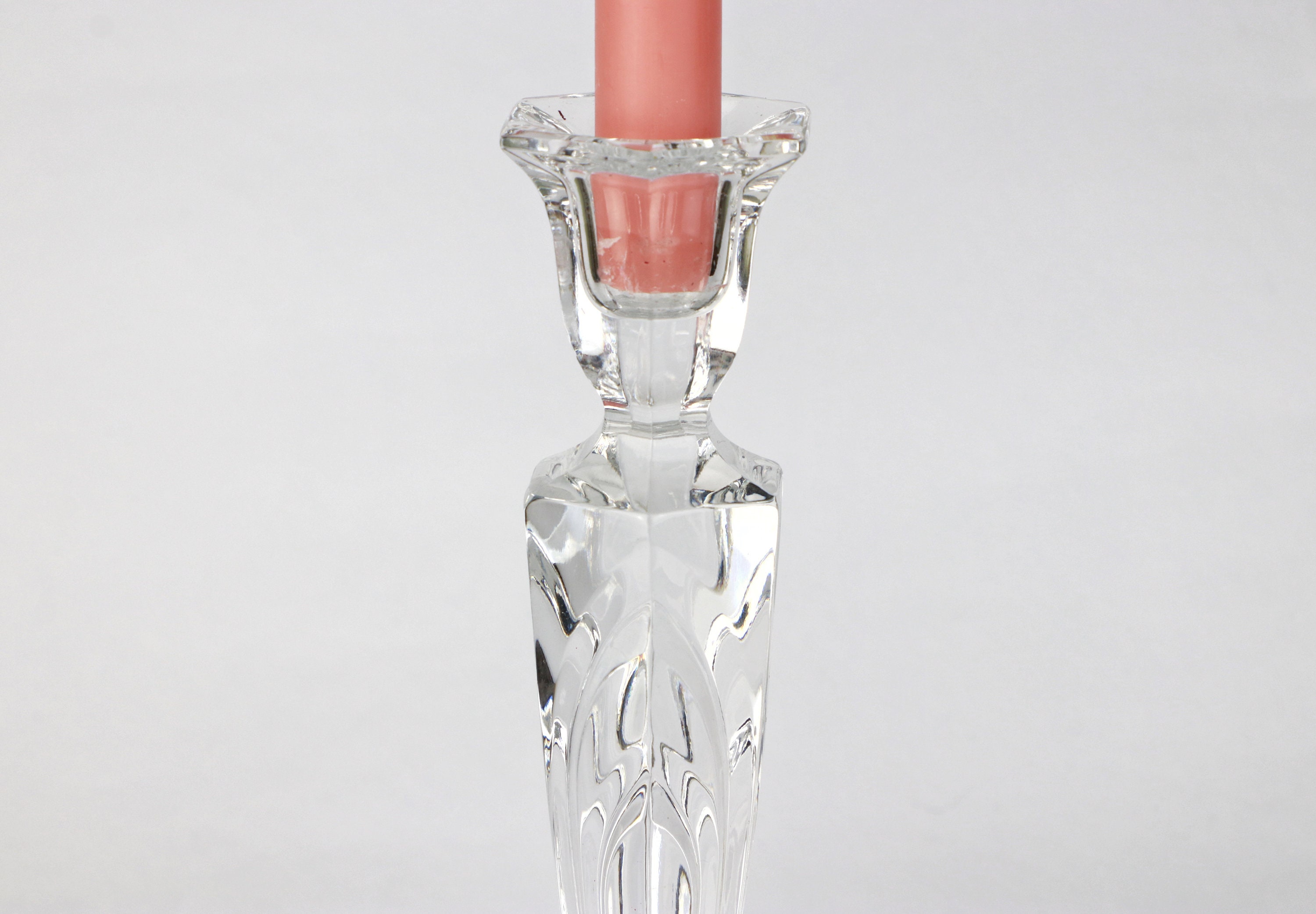 Vintage candlestick crystal glass 1970s