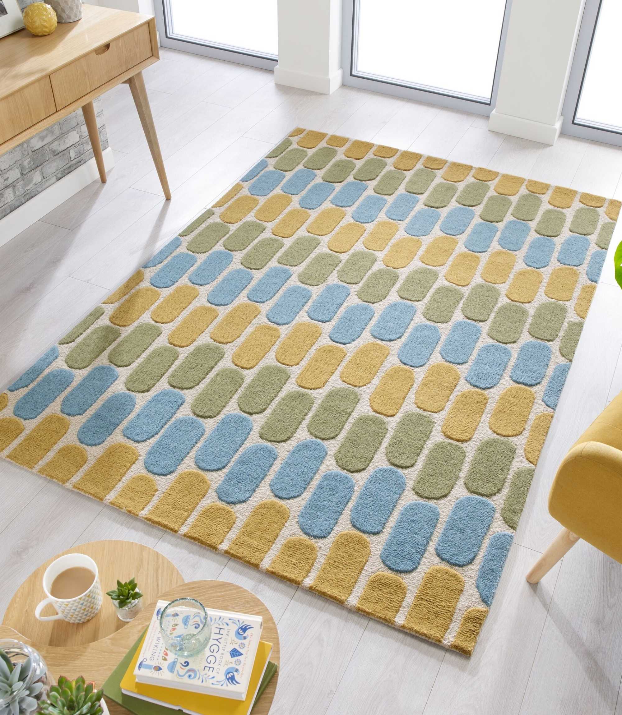 Wollteppich Fossil Grün 120 x 170 cm