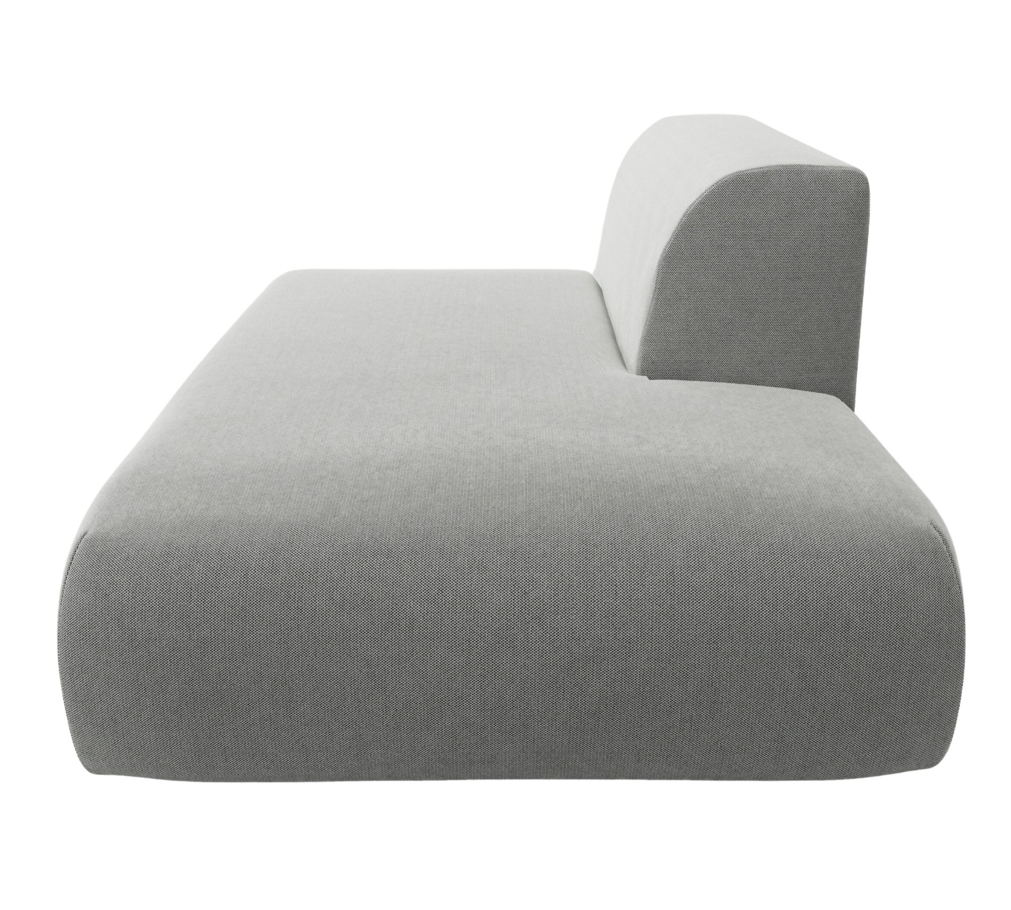 Pyllow Sofa 1-Sitzer Récamiere Strukturgewebe Kiesgrau