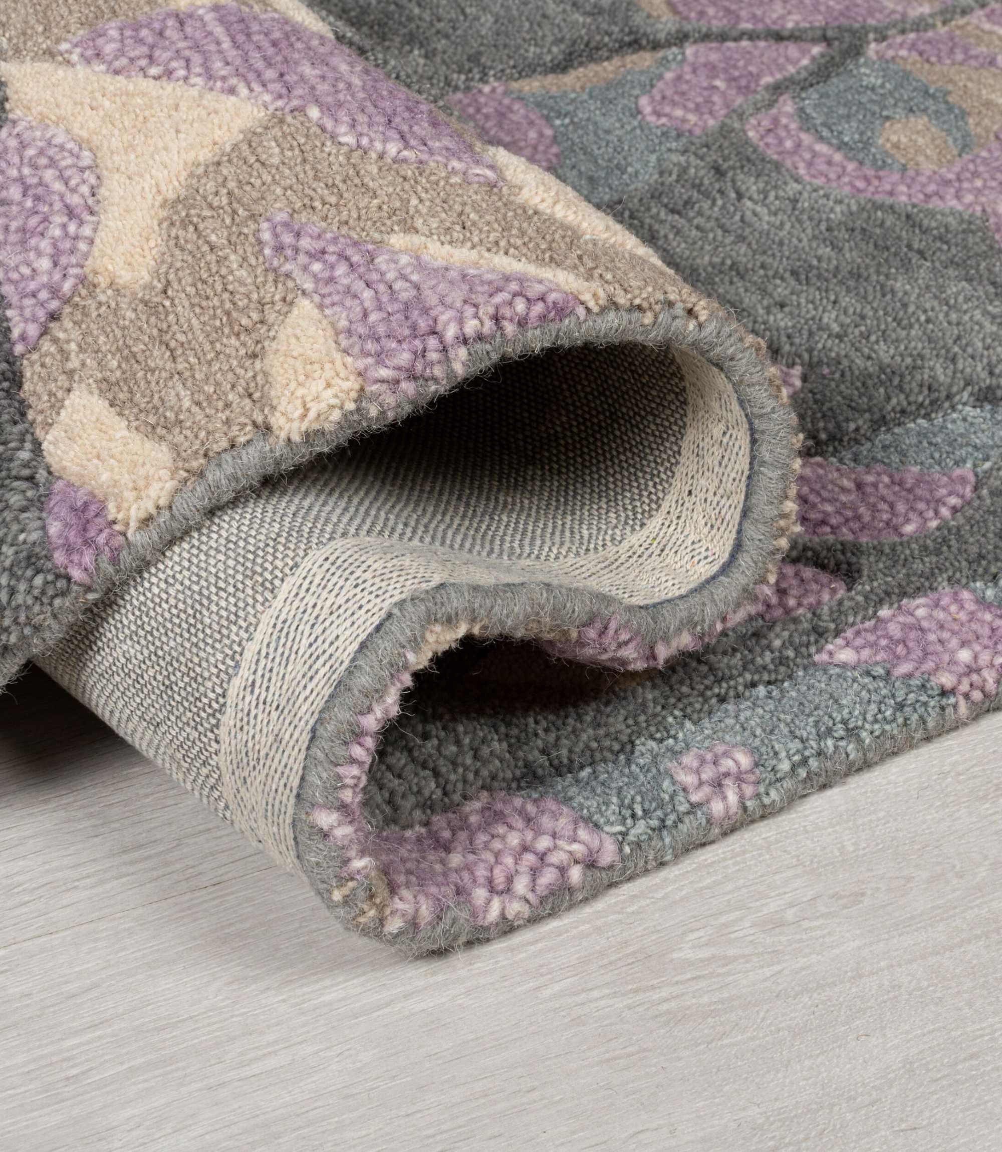 Wollteppich Camilla Handgefertigt Mauve 160 x 230 cm