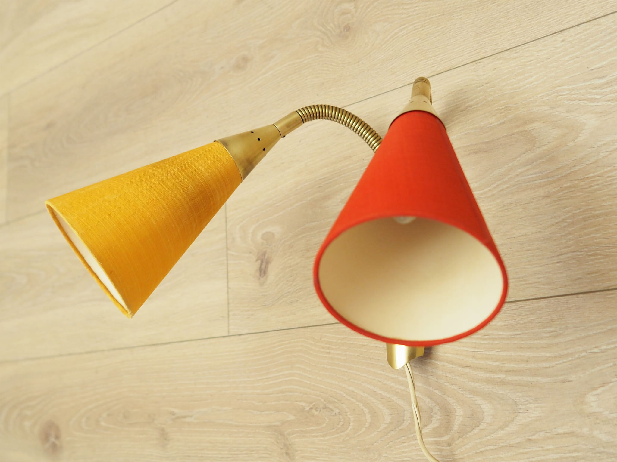 Vintage wall lamp metal textile multi-colored 1970s