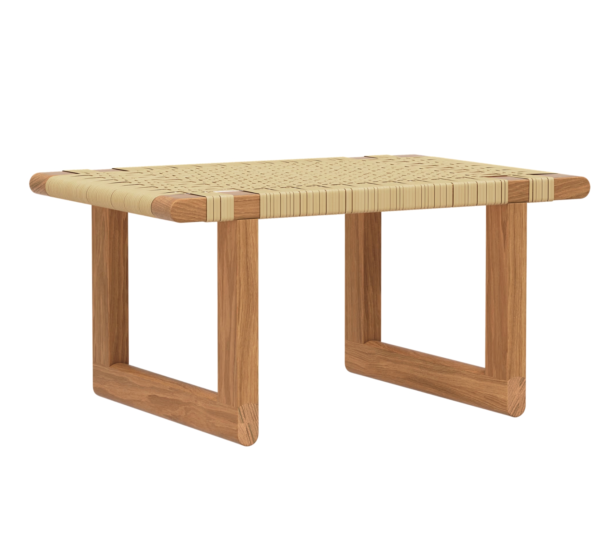BMO488S Tischbank Eichenholz Rattan Natur