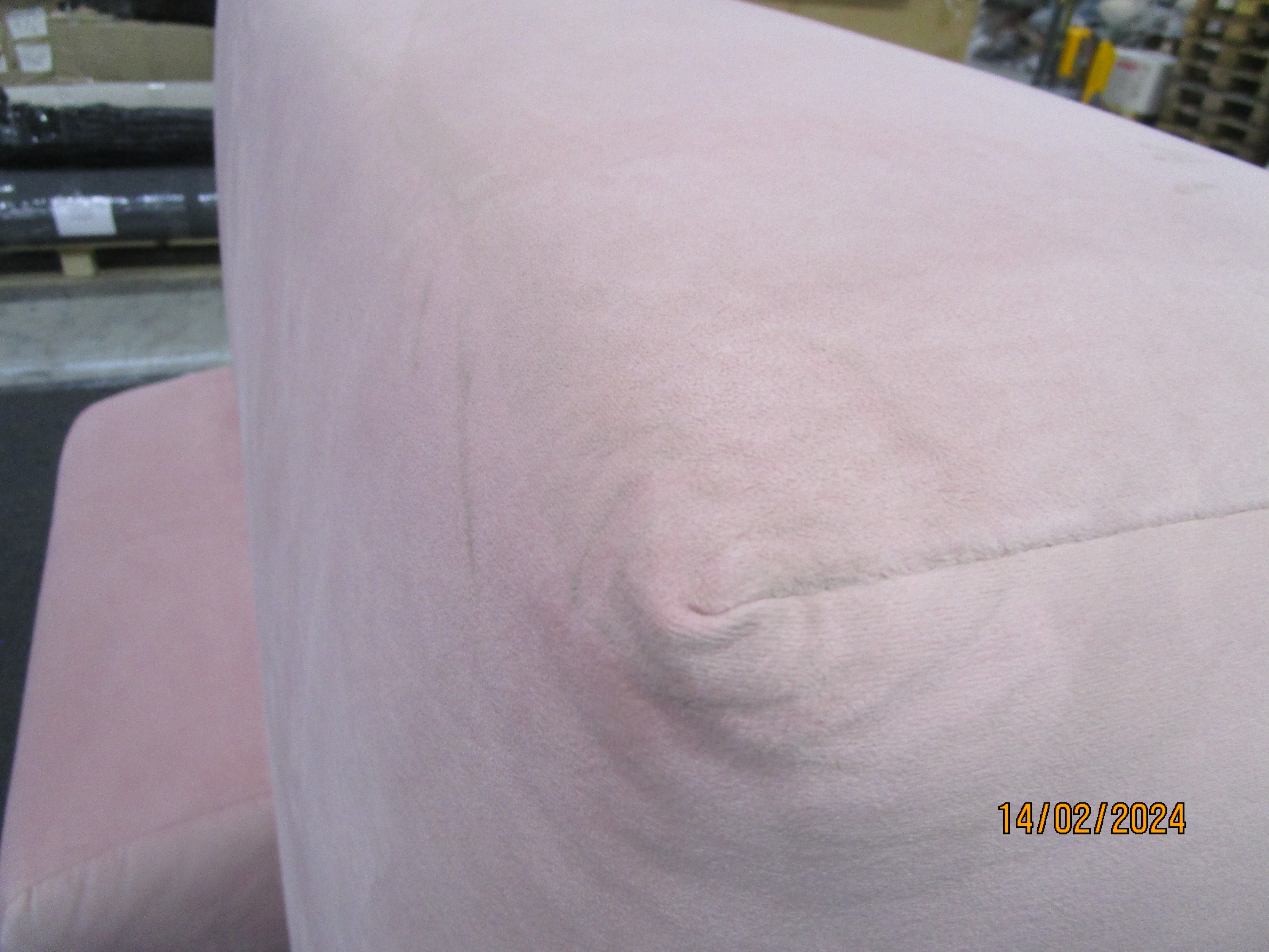 Pyllow Sofa 2-Sitzer Samt Bonbonrosa