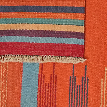 Kilim Gashgai Teppich Wolle Orange