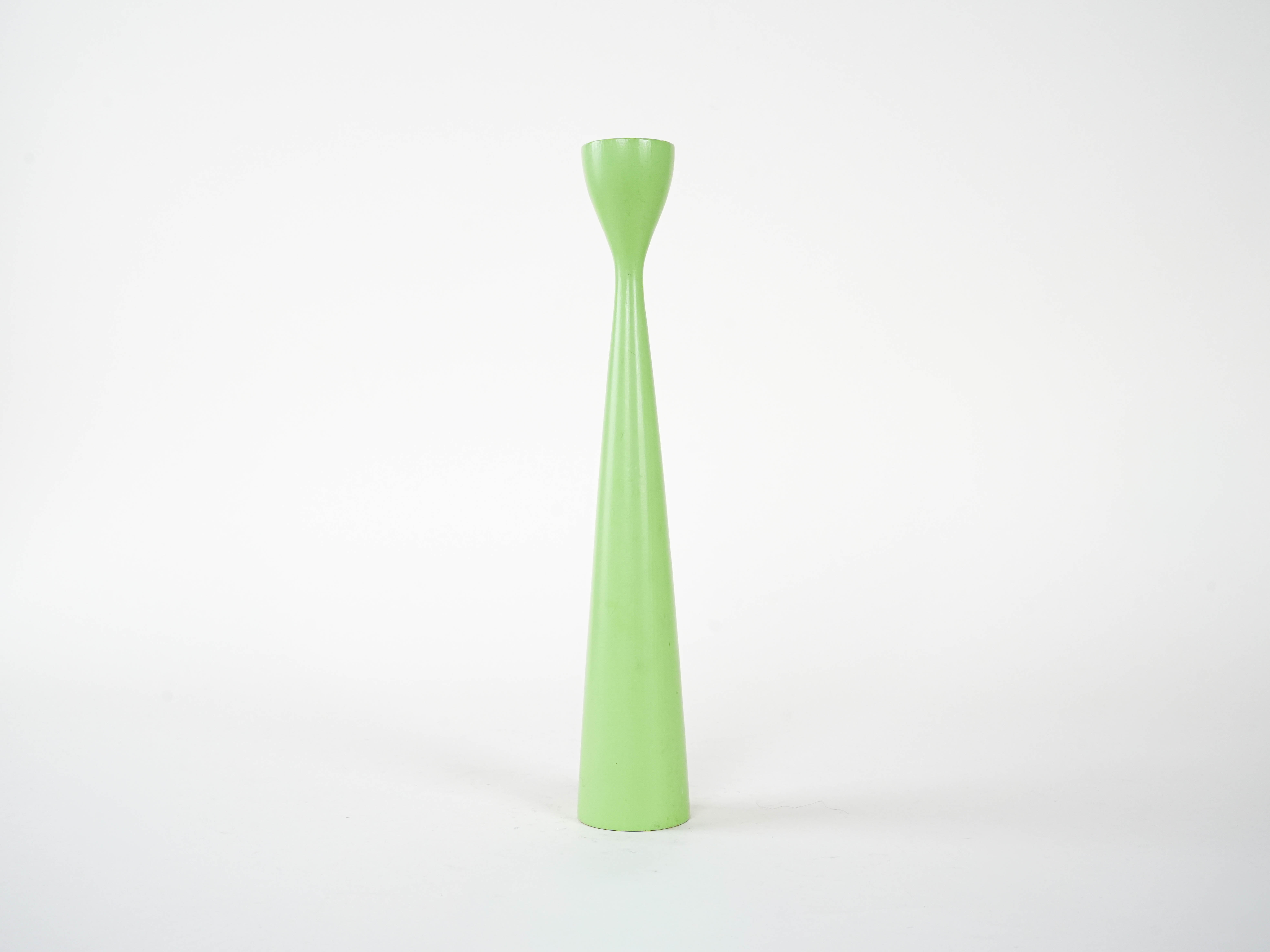 Candlestick 1970s Pastel Green