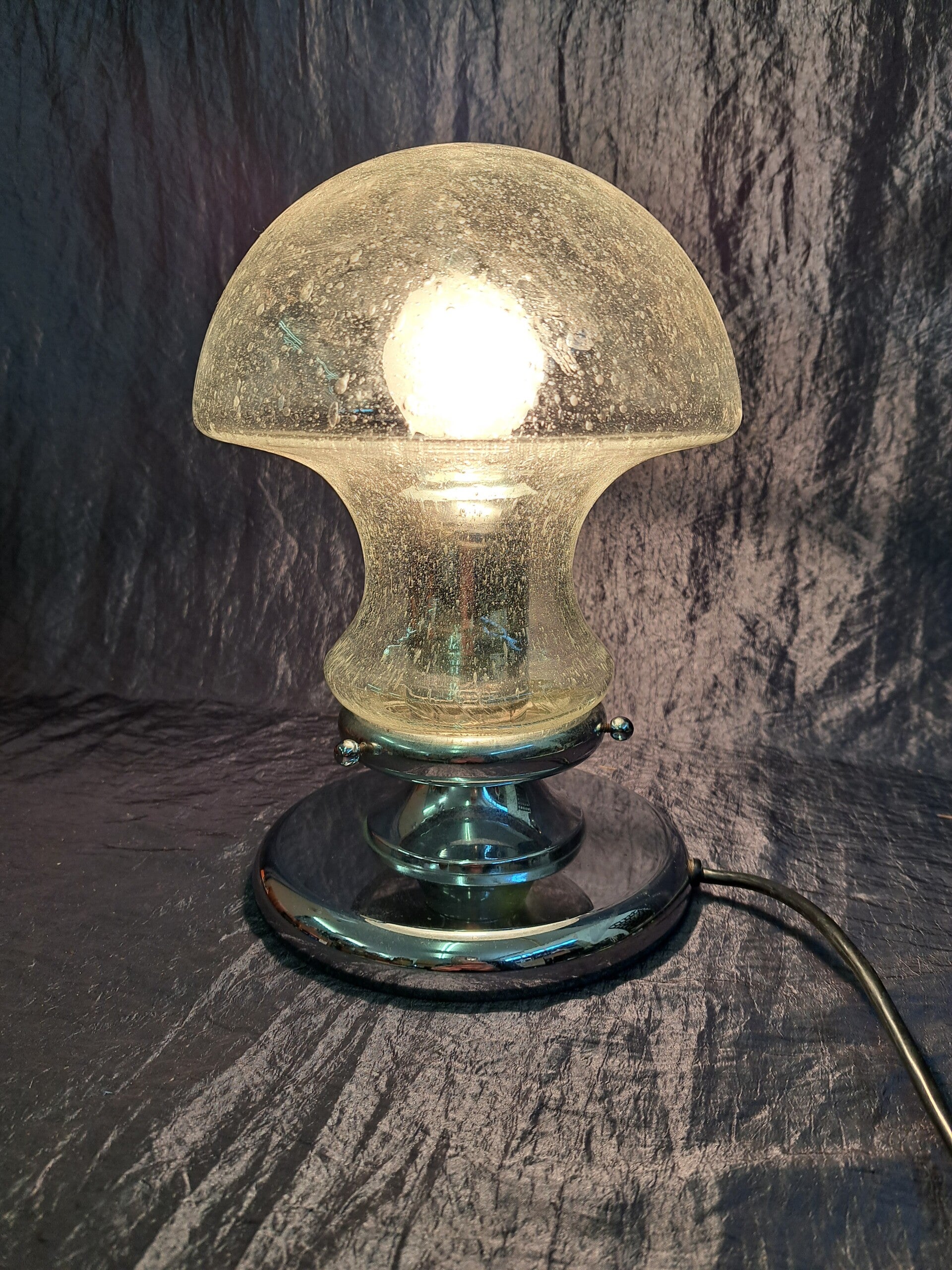 Vintage Mushroom Lampe Glas 1970er Jahre 