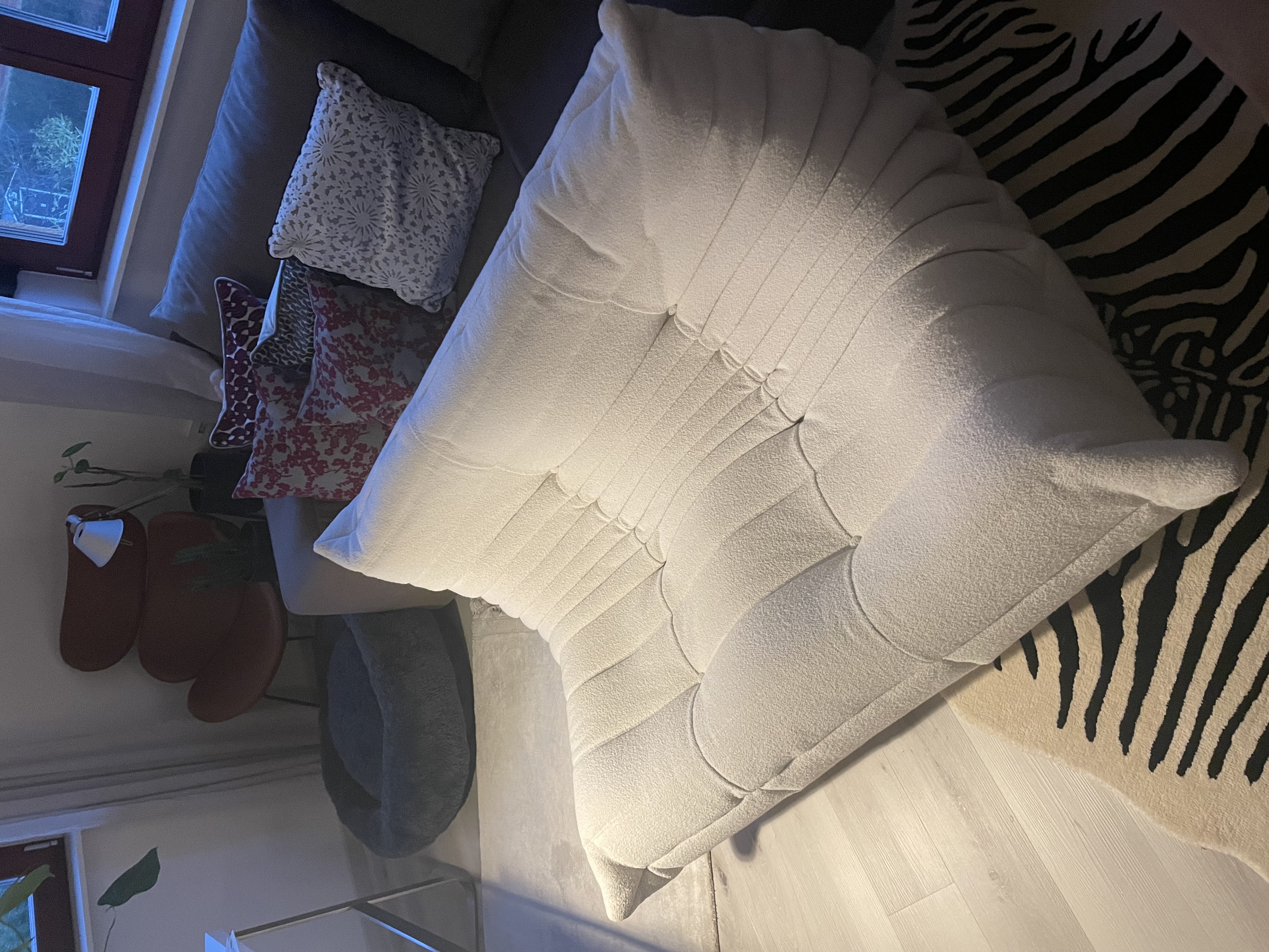 Togo Sofa 2-Sitzer Wolle Weiß