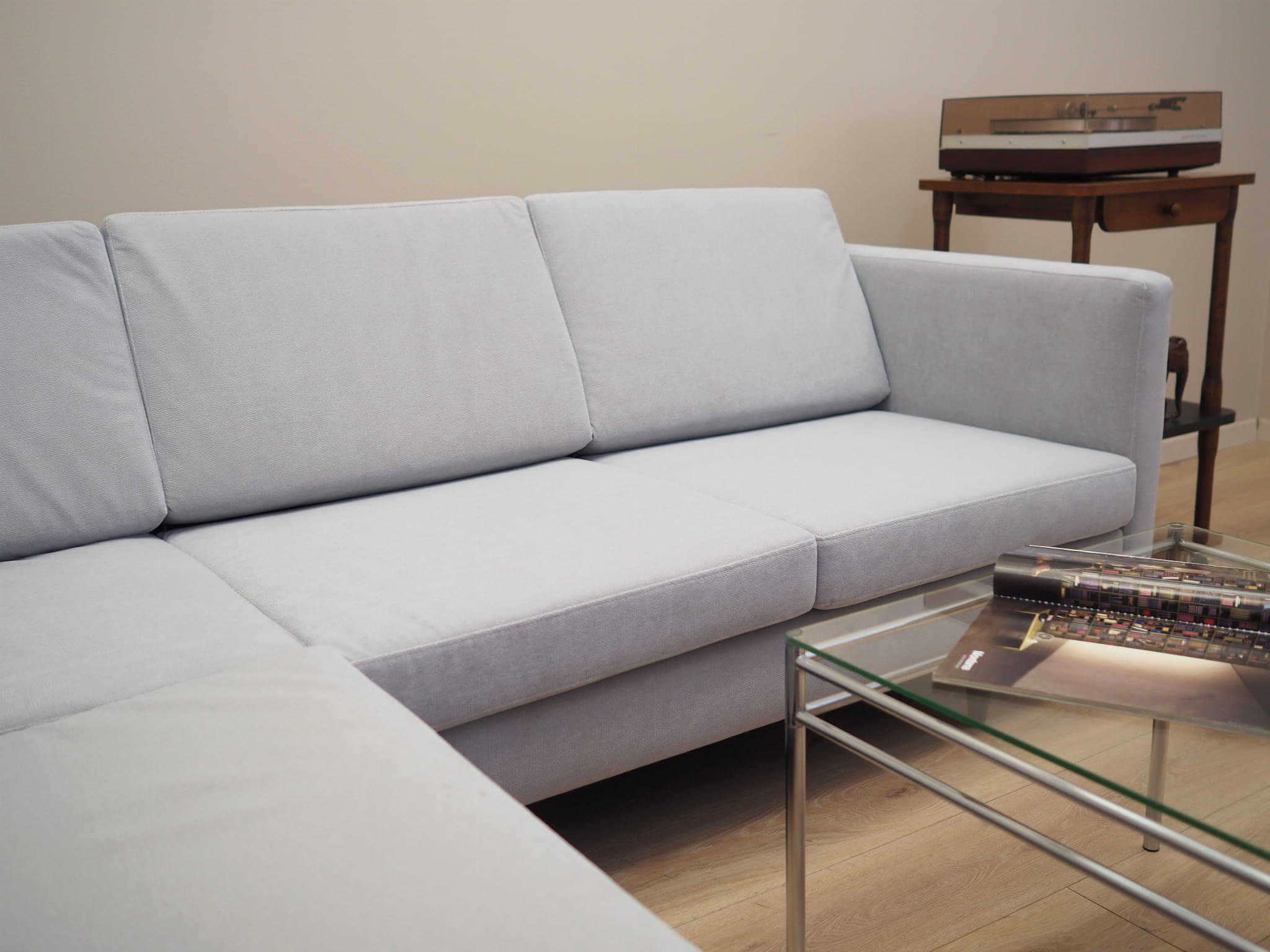 Corner sofa textile grey 1990s