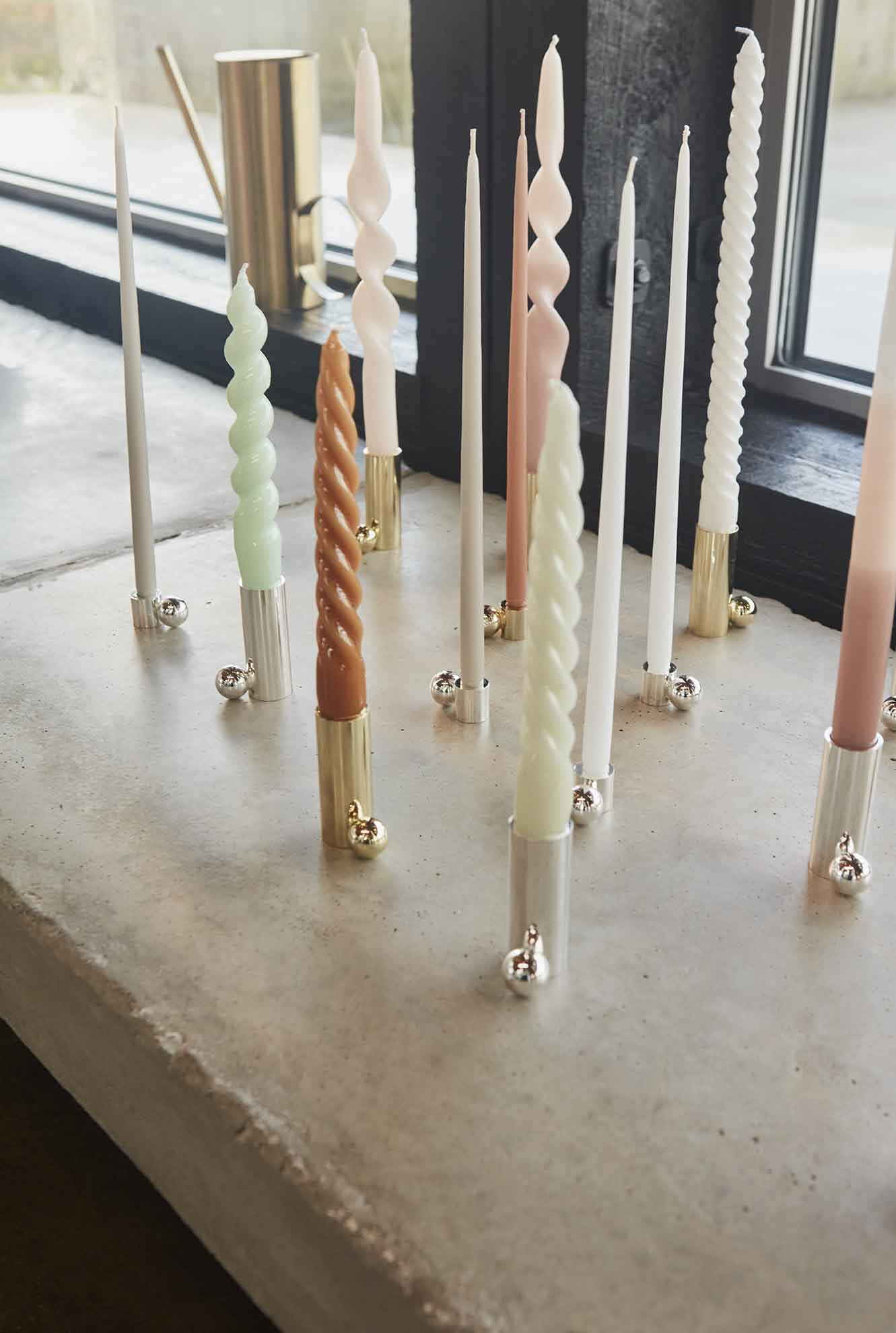 Palloa Solid Brass Candleholder - Low