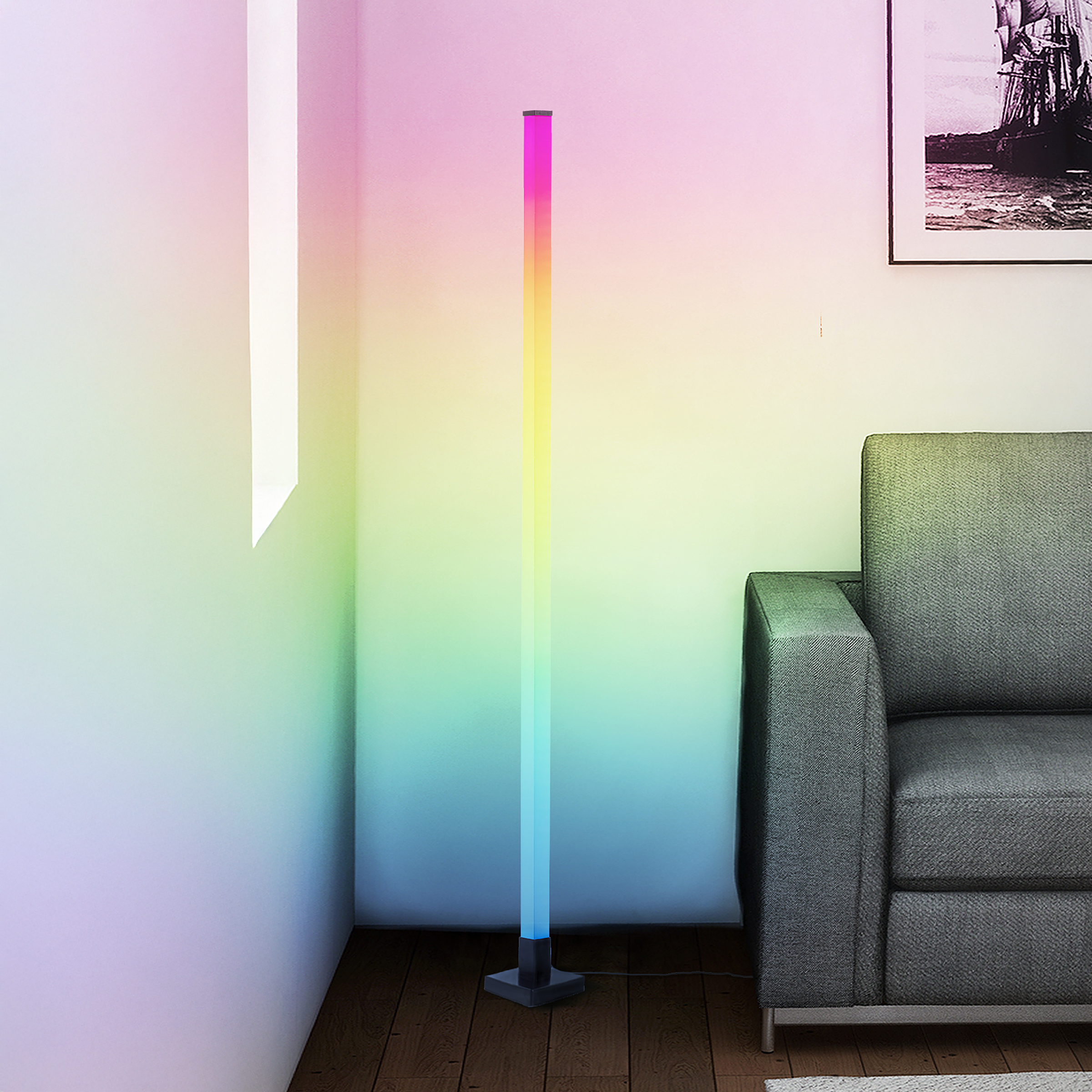 1-Flammig Neele LED-Stehleuchte Schwarz