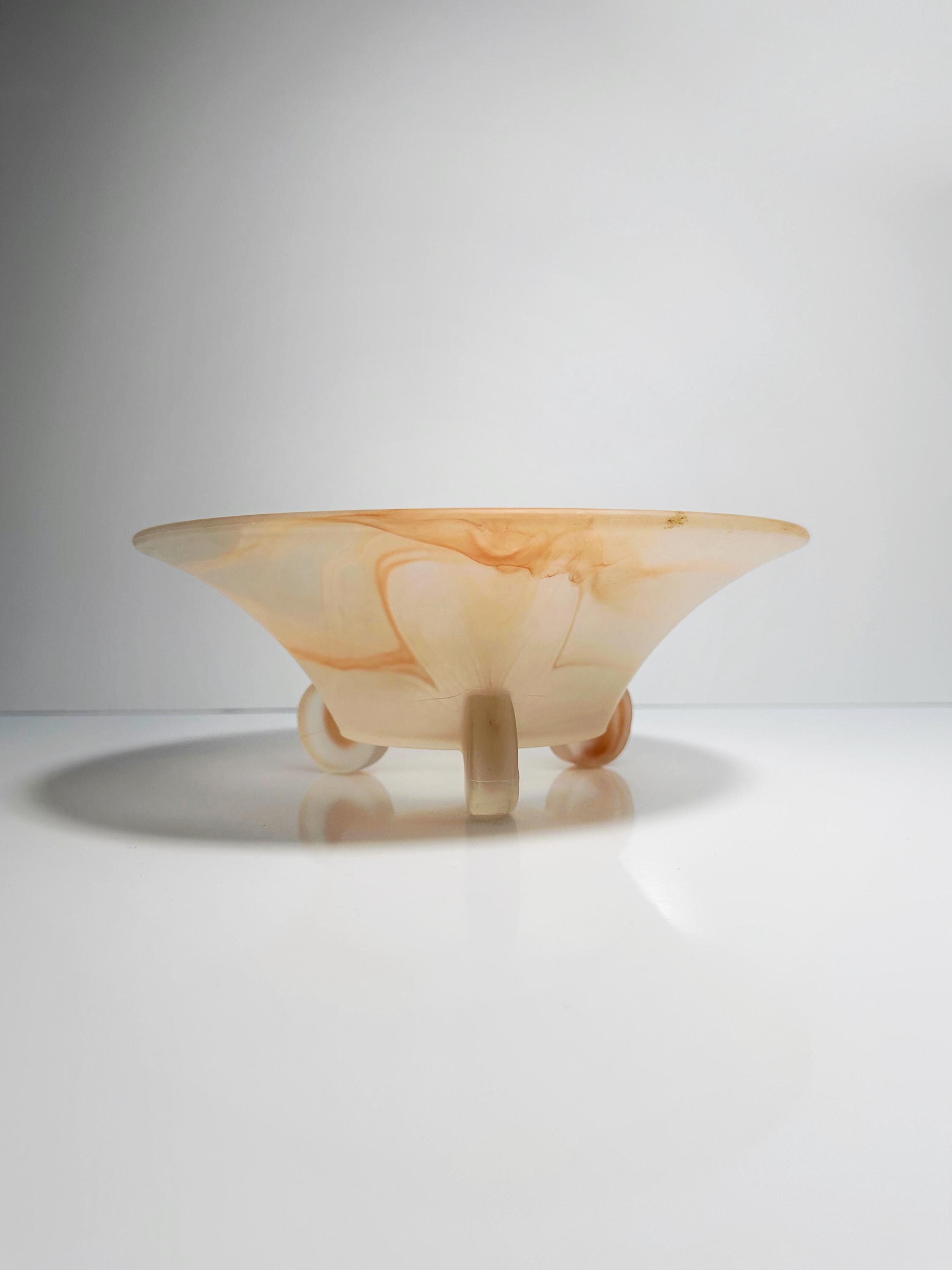 Vintage Art Deco Schale Wolkenglas 1930er Jahre