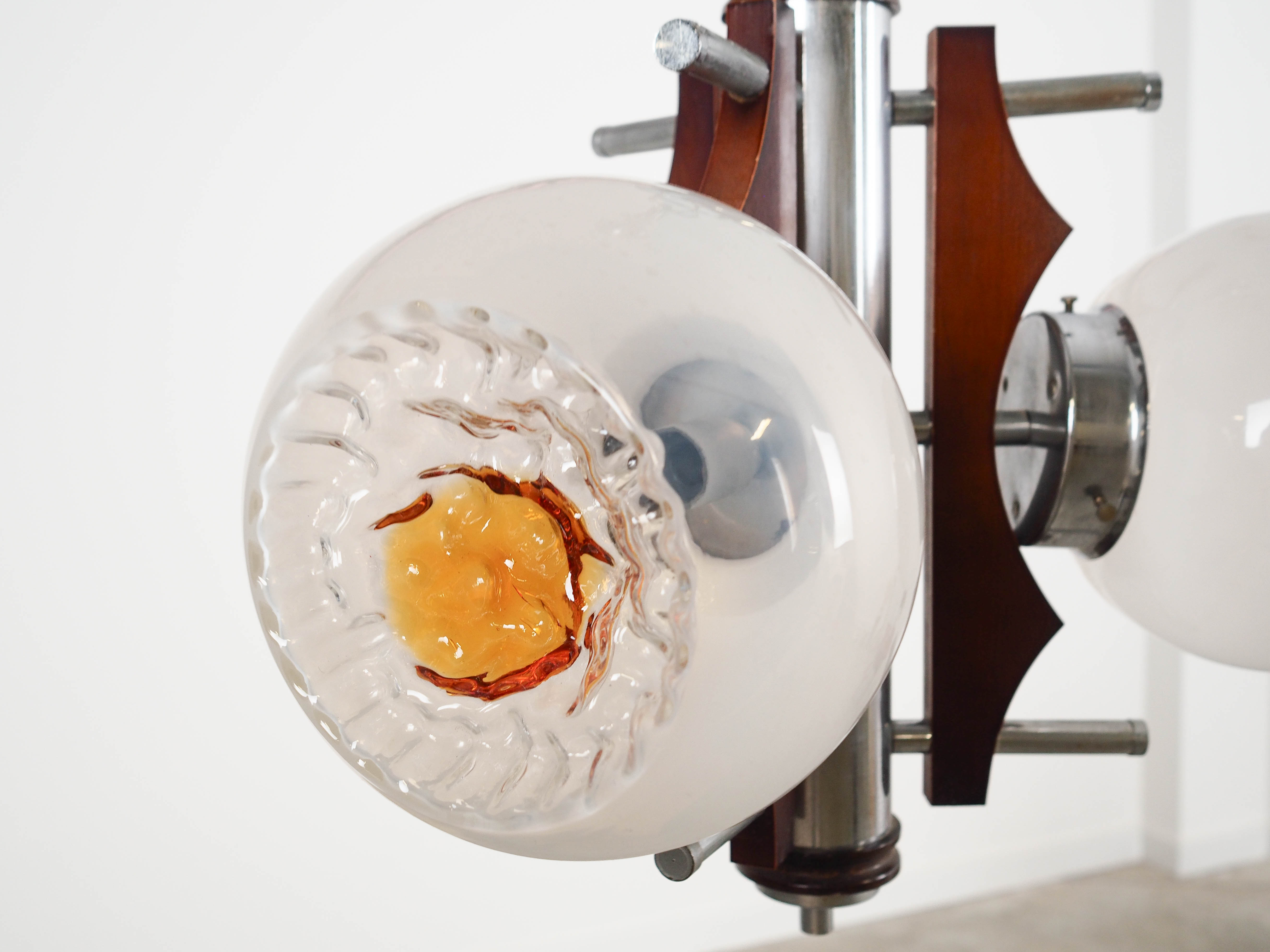 Hängelampe Muranoglas Metall 1970er Jahre