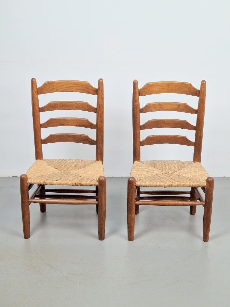 2x Vintage Stühle Holz Braun 1960er Jahre