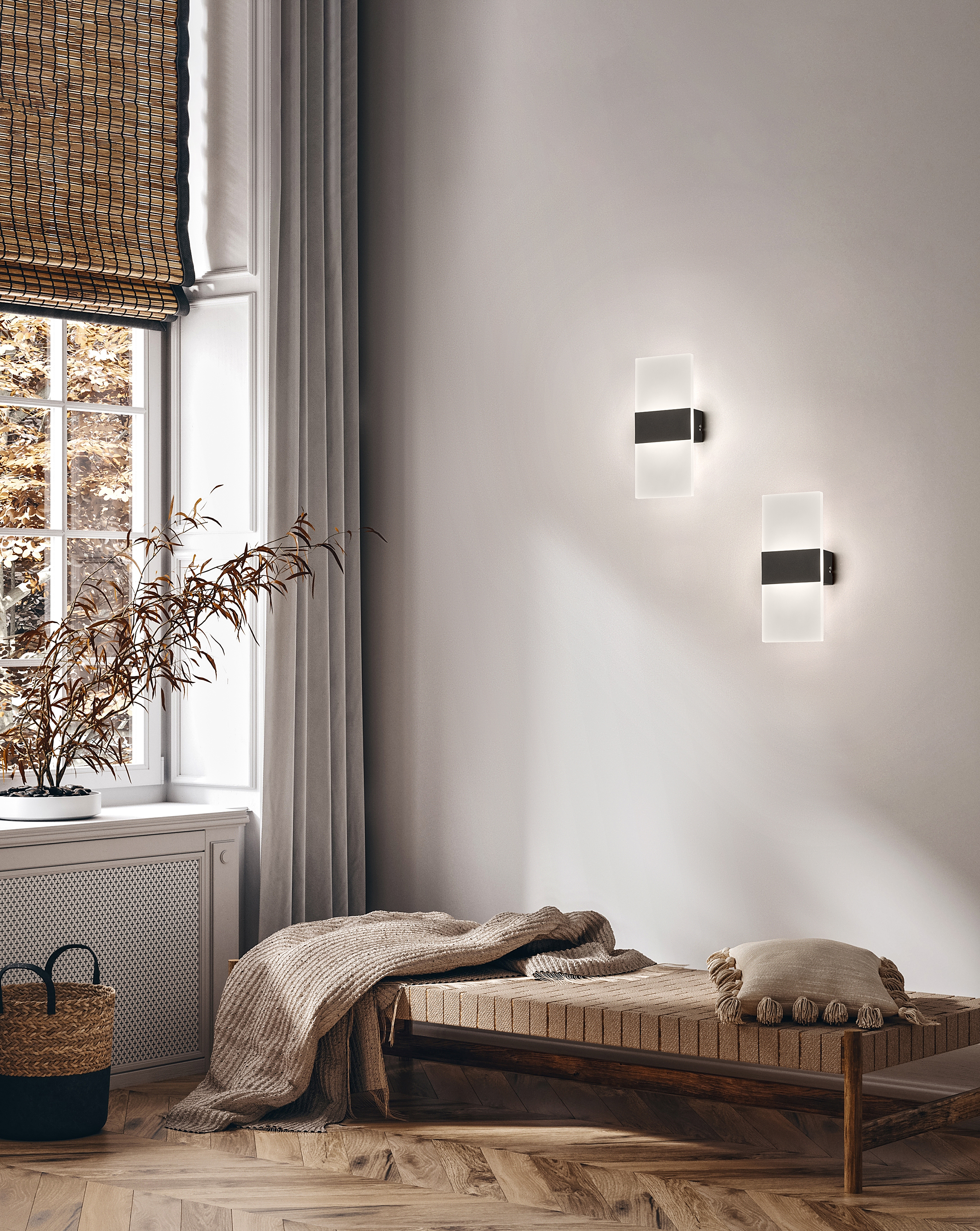 LED-Wandleuchte Foder Eisen Weiß Schwarz