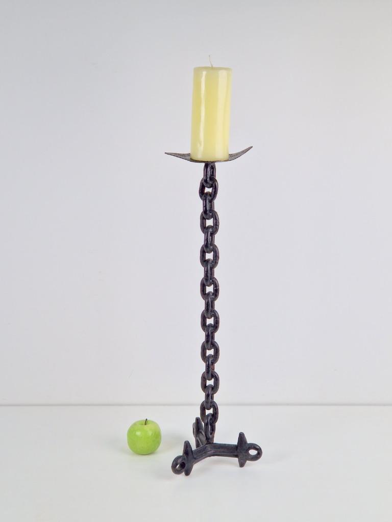 Vintage Kerzenständer Eisen Schwarz 1960er Jahre 