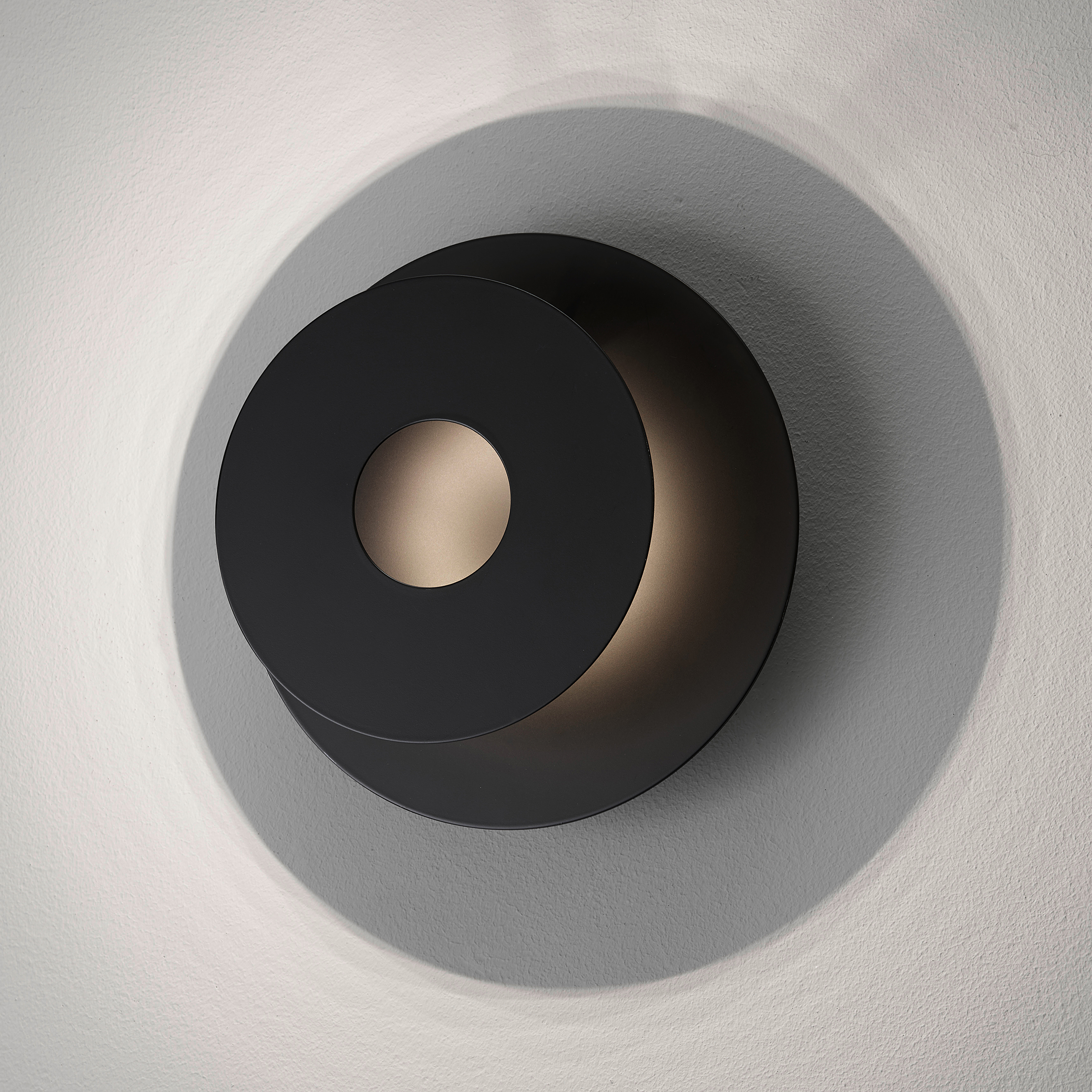 LED-Wandleuchte Hennes Rund Eisen 1-flammig Schwarz