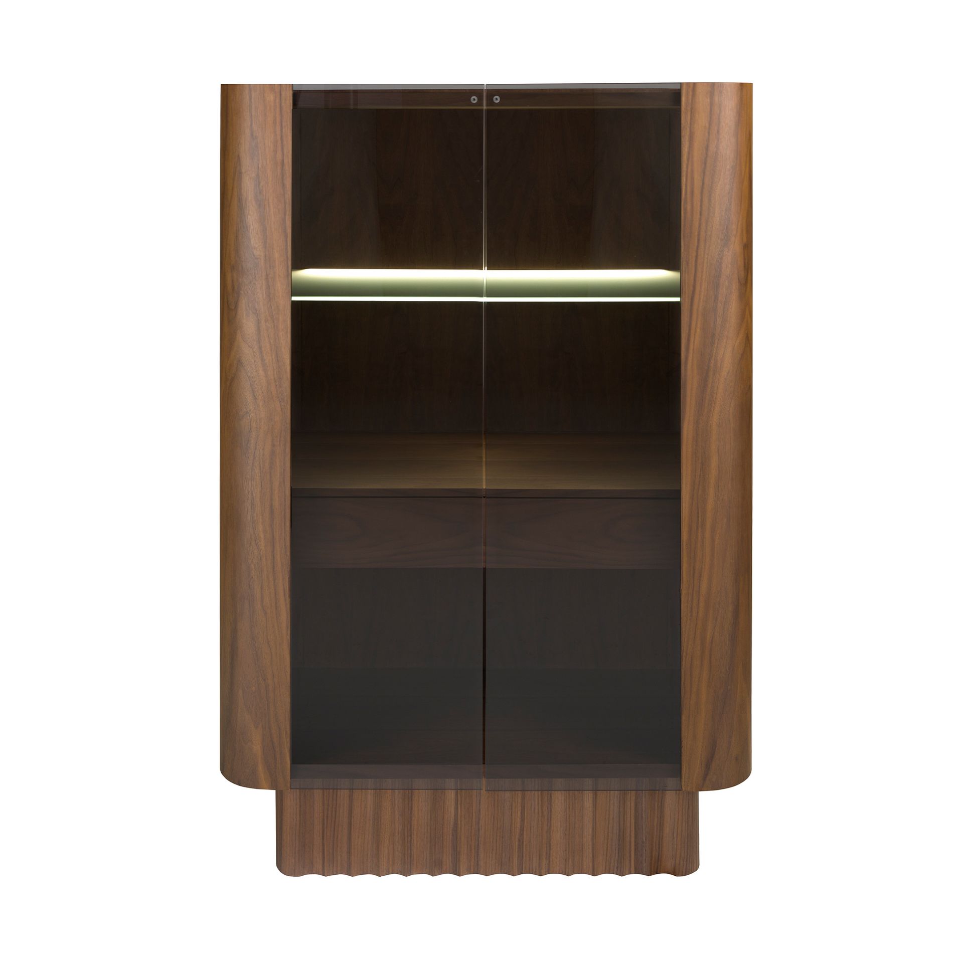 Sideboard aus Glas und Walnuss 3273