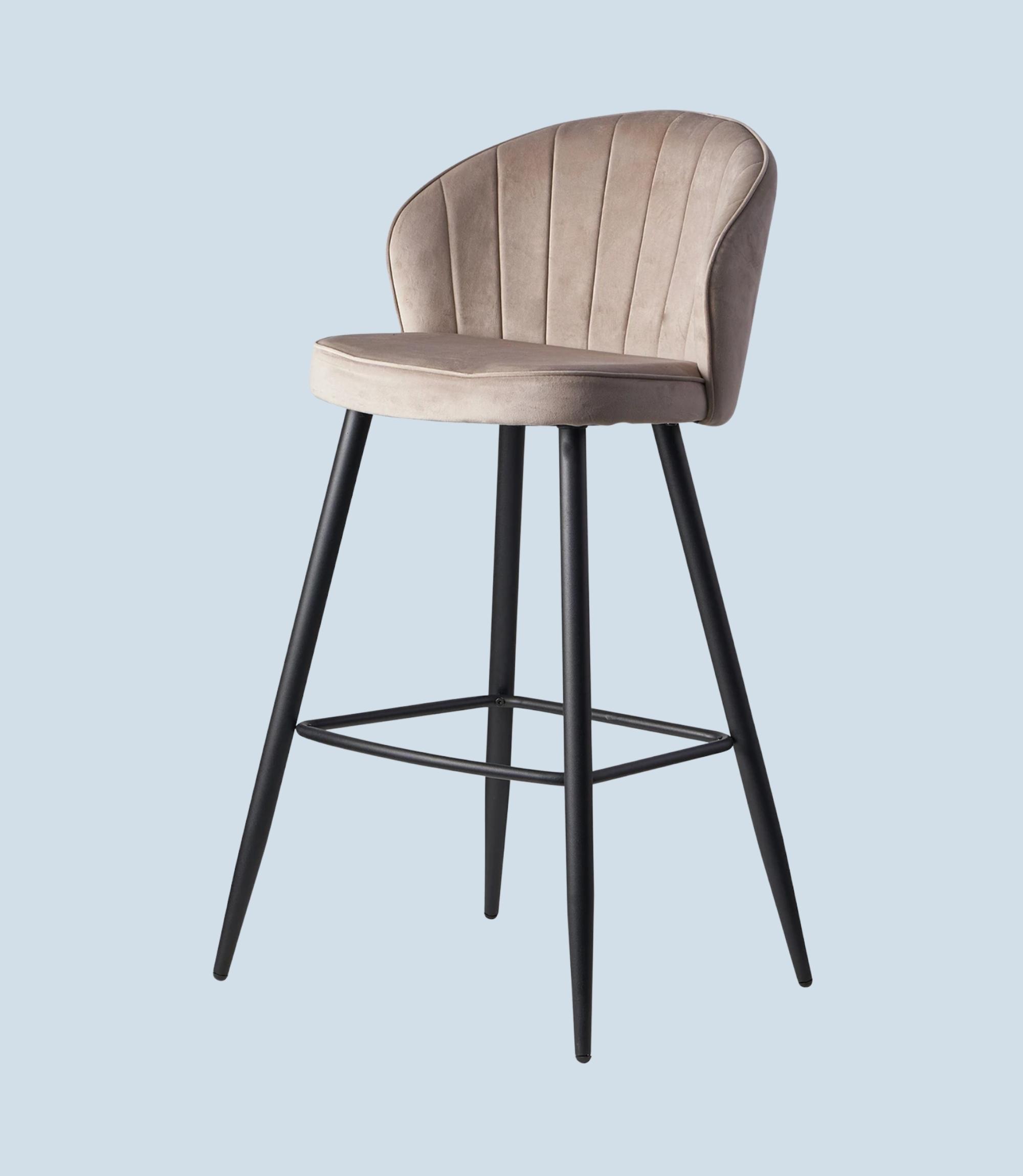 Barhocker Samt Beige