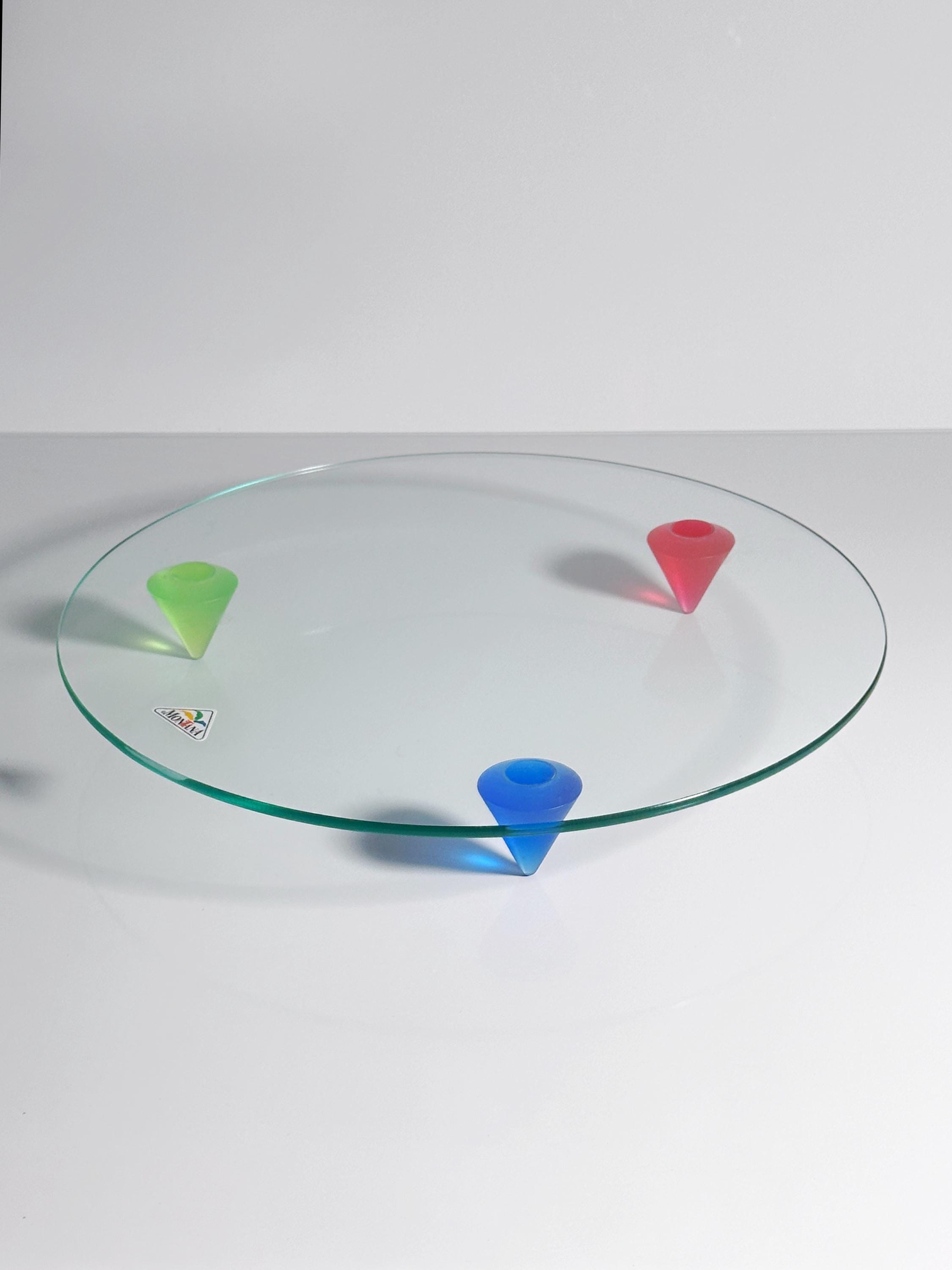 Vintage Postmodern Schale Glas 1980er Jahre