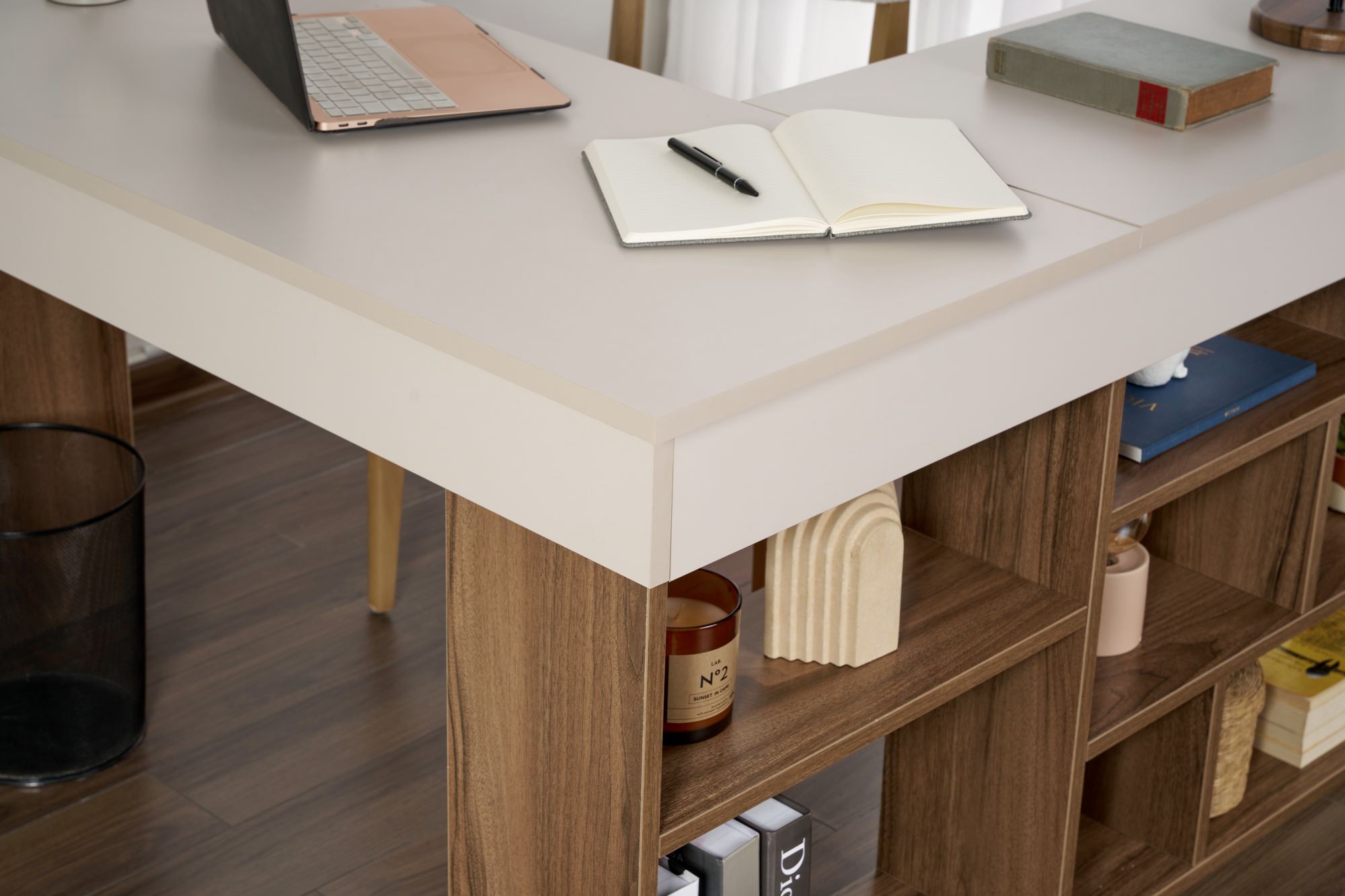 Vesper Schreibtisch Walnuss-Optik Beige