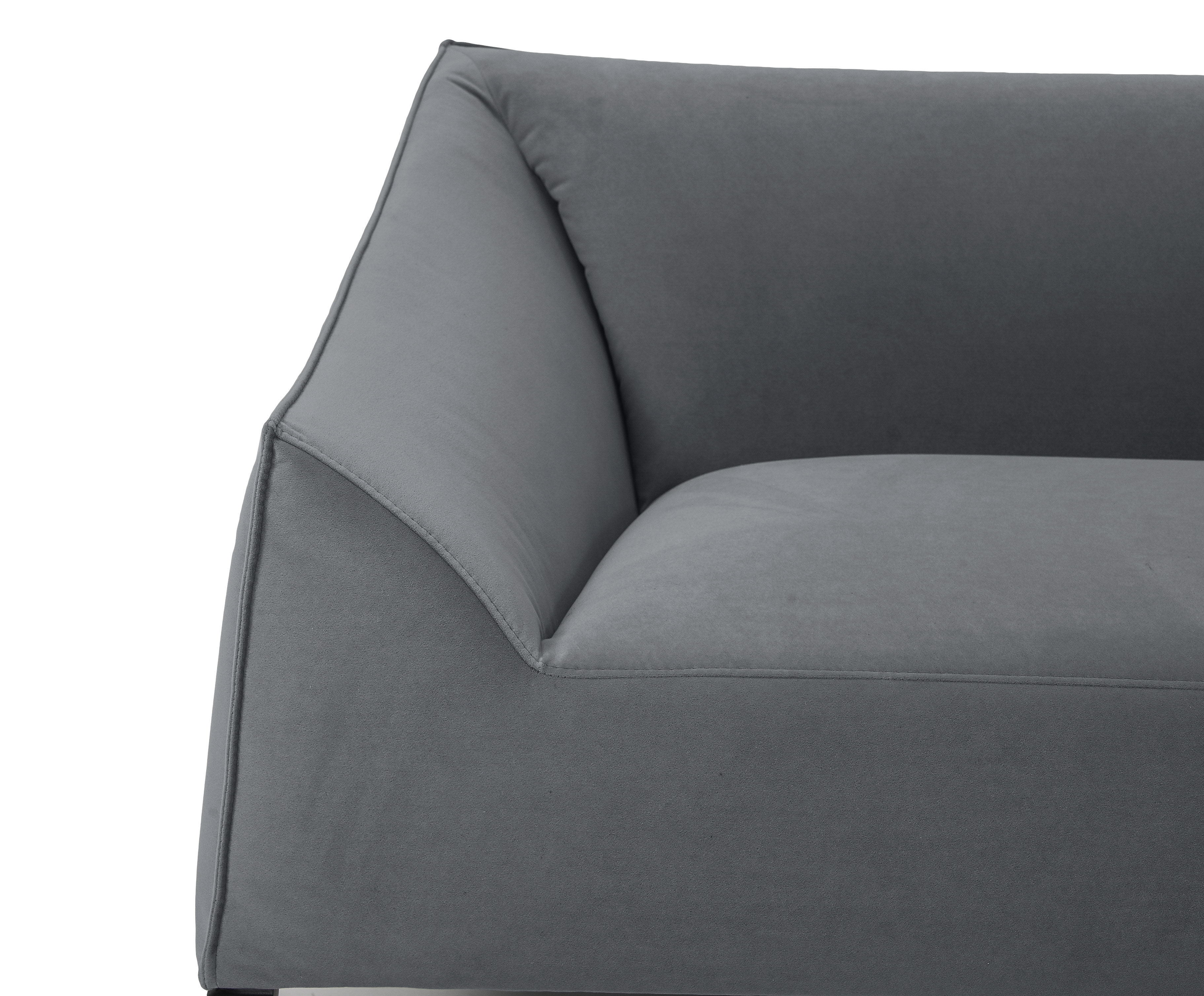 Dolce Sofa 3-Sitzer Samt Grau | Machalke | COCOLI