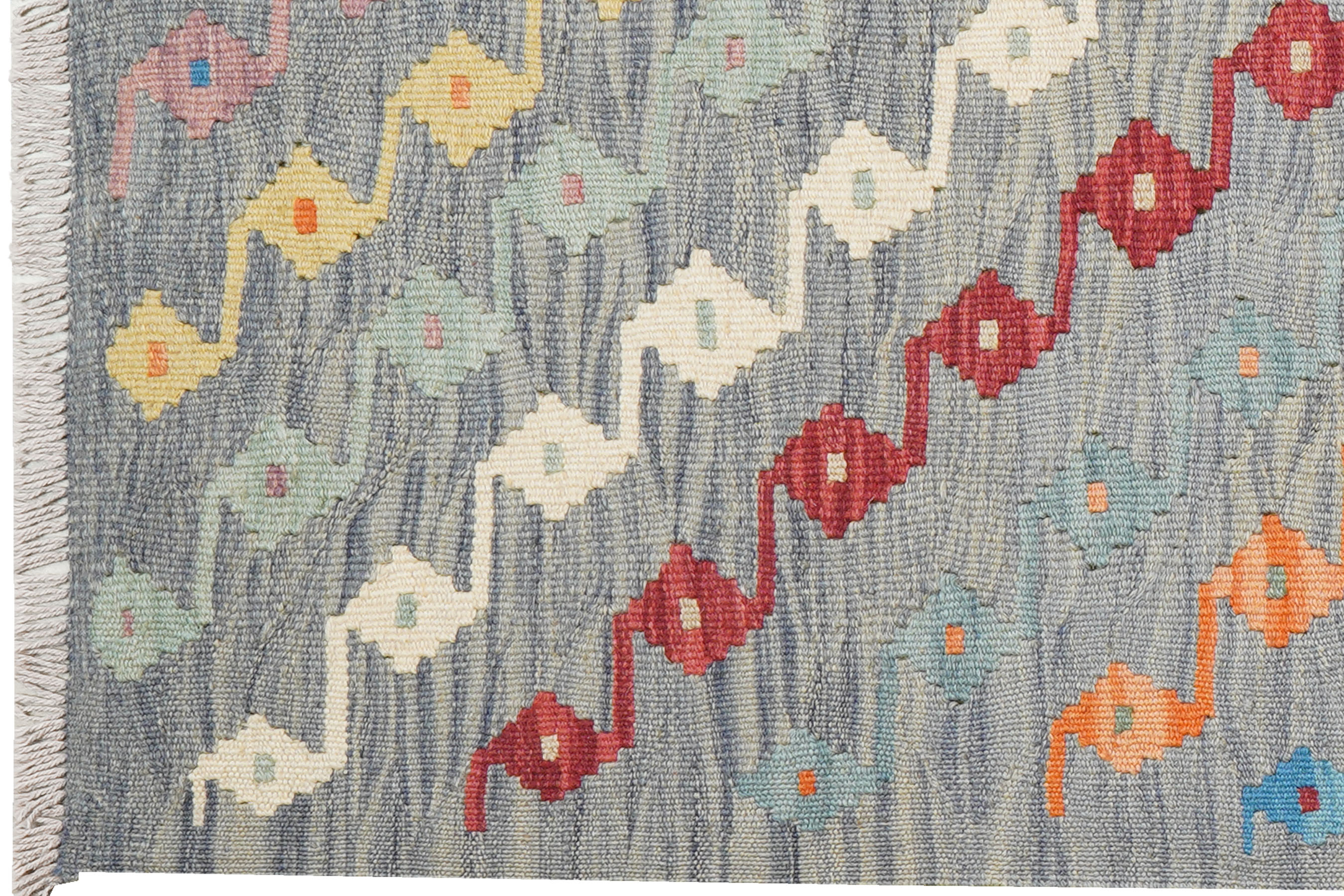 Kelim Gashgai Carpet Wool Grey