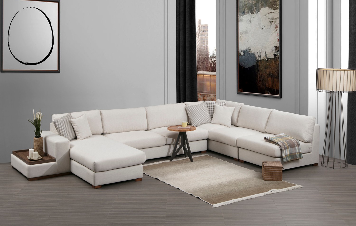 Modern corner sofa White
