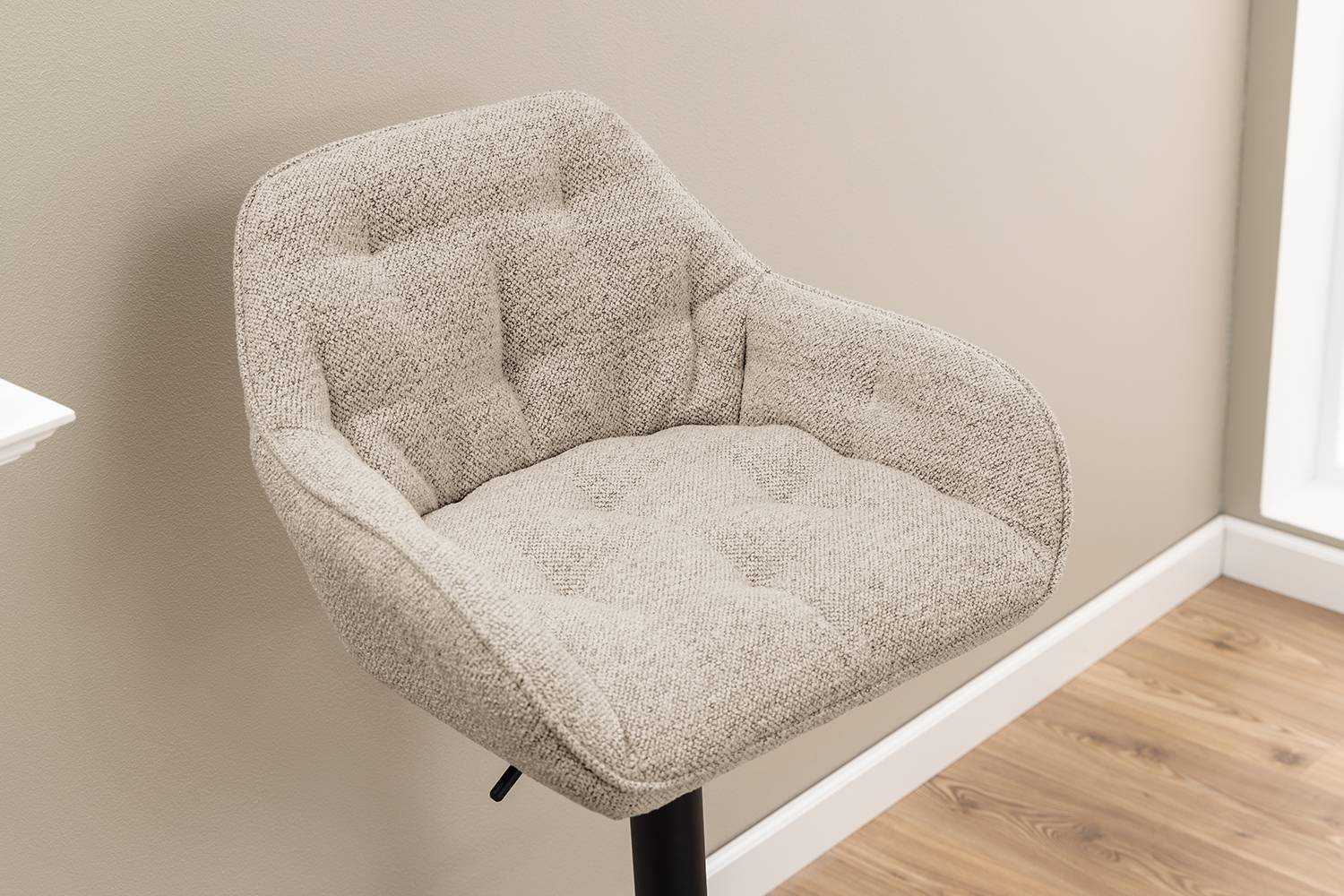 Bar stool Magrin set of 2 Bouclé fabric beige