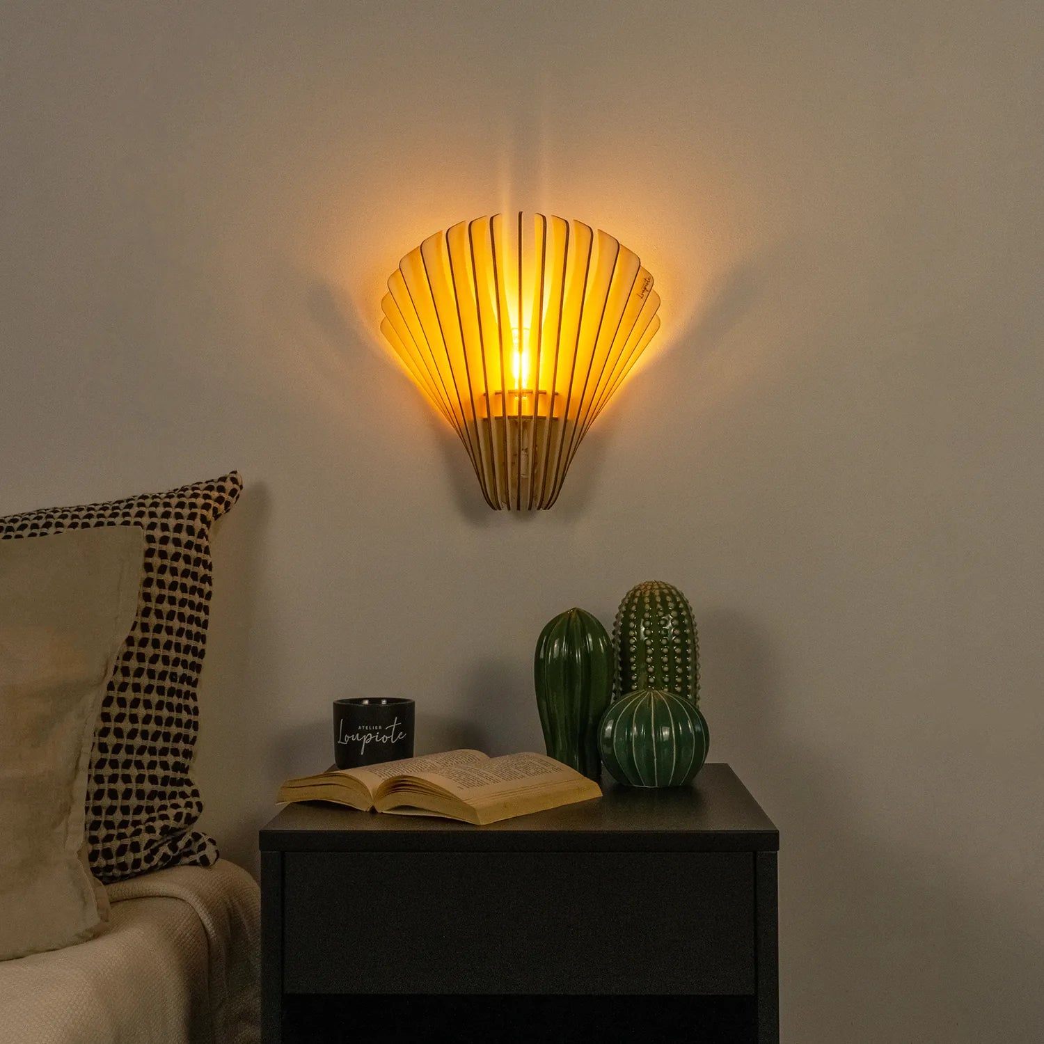 Aqua Lampada da parete in legno