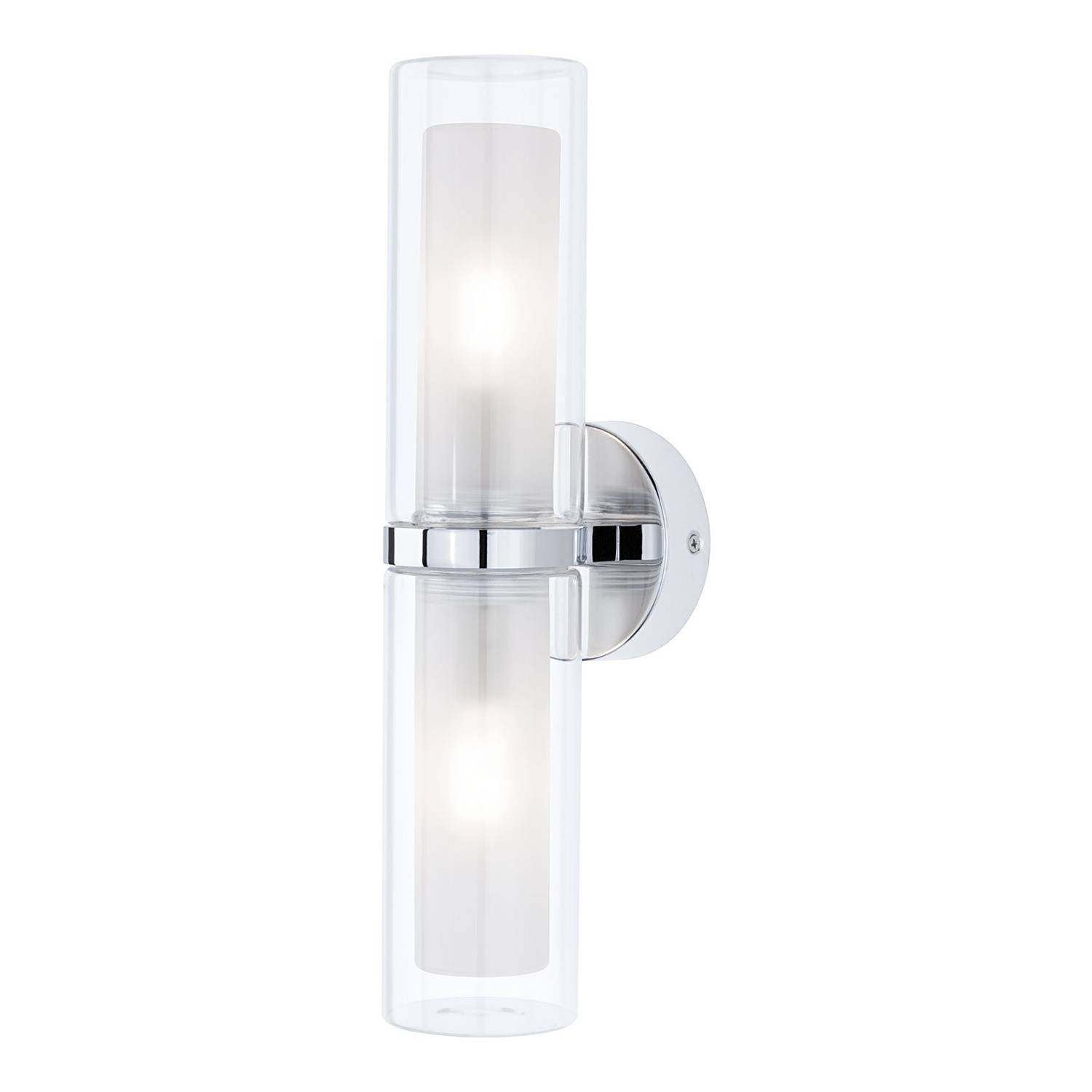 Wandleuchte Luena Chrom Klarglas Silber Weiß