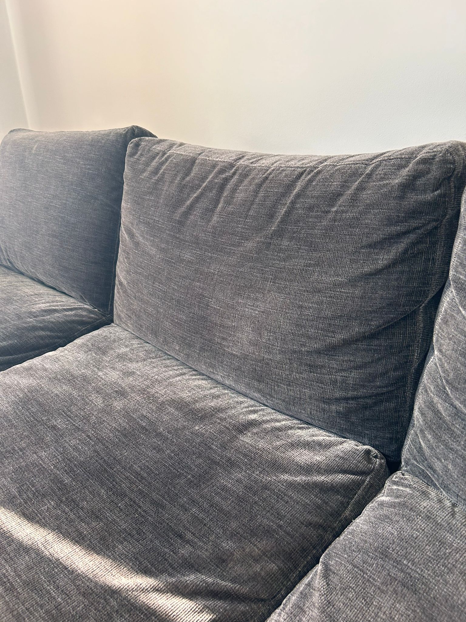 Carlton Sofa 3-Sitzer Feincord Steingrau