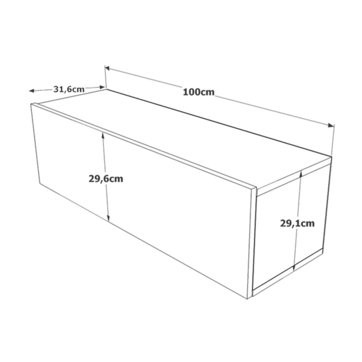 Kena Wandregal Weiß 100cm x 29.1cm