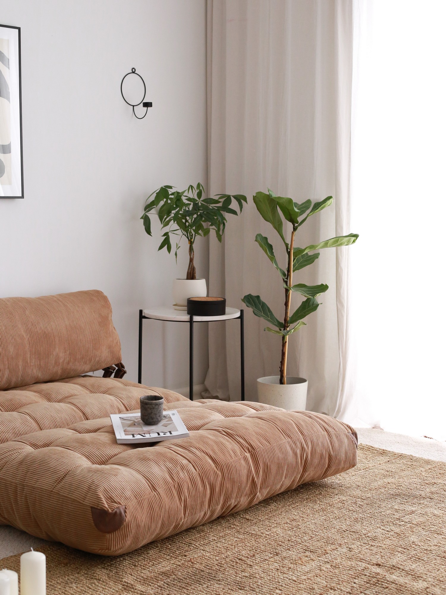 Fold Velvet 2 Sofa bed 2-seater Camel